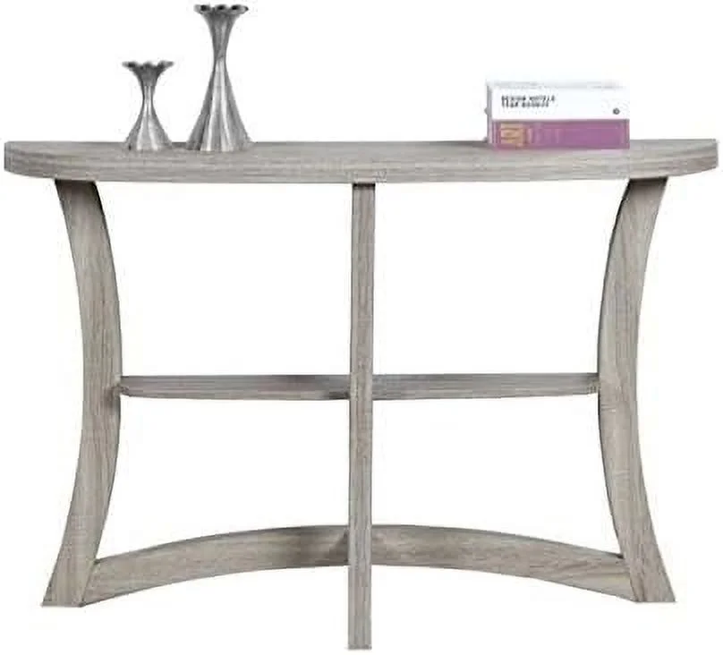 Half Moon Hall Wooden Console Accent Table In Cappuccino Brown