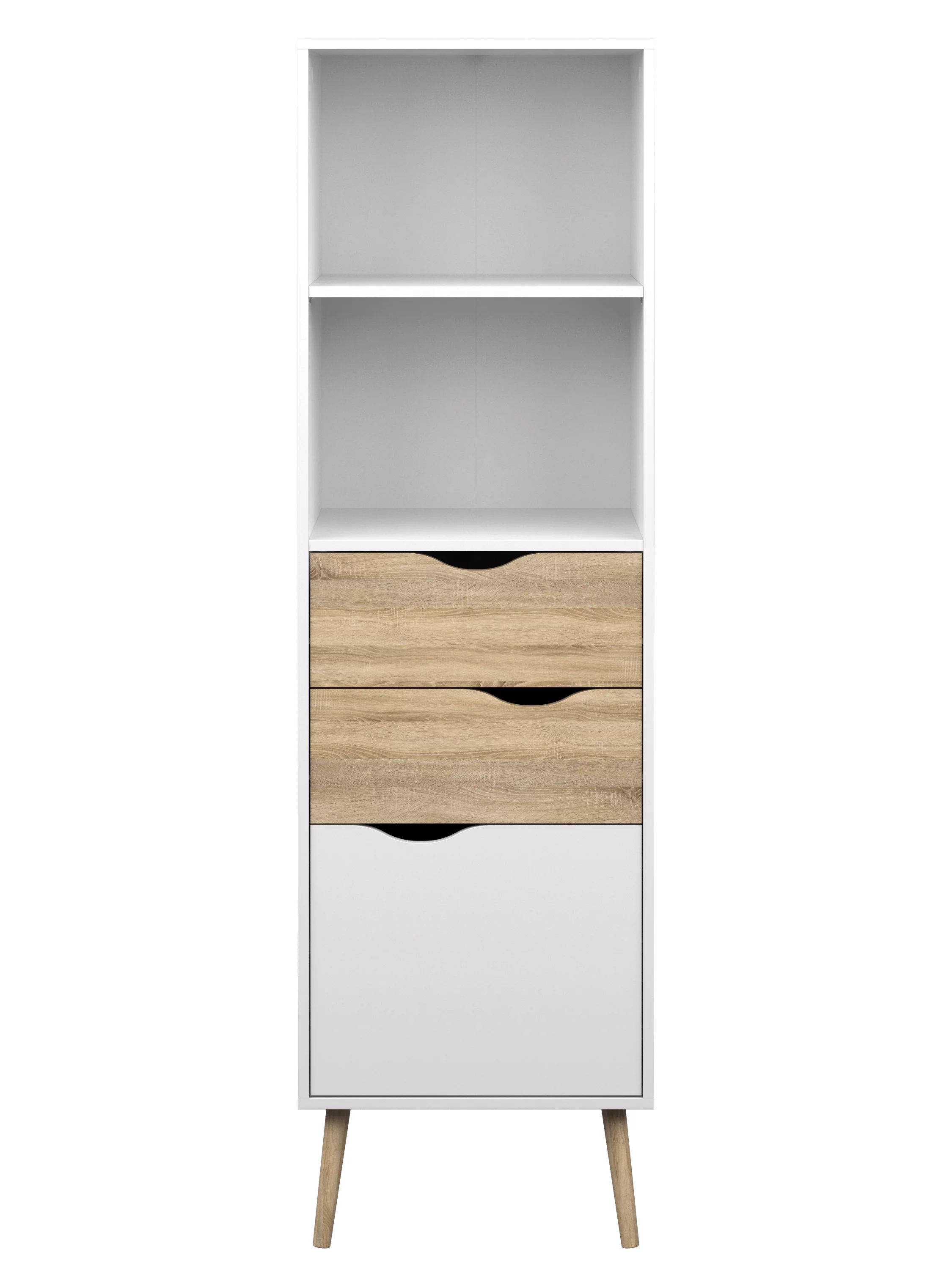 Tvilum Diana 2 Shelf and 2 Drawer Bookcase, White