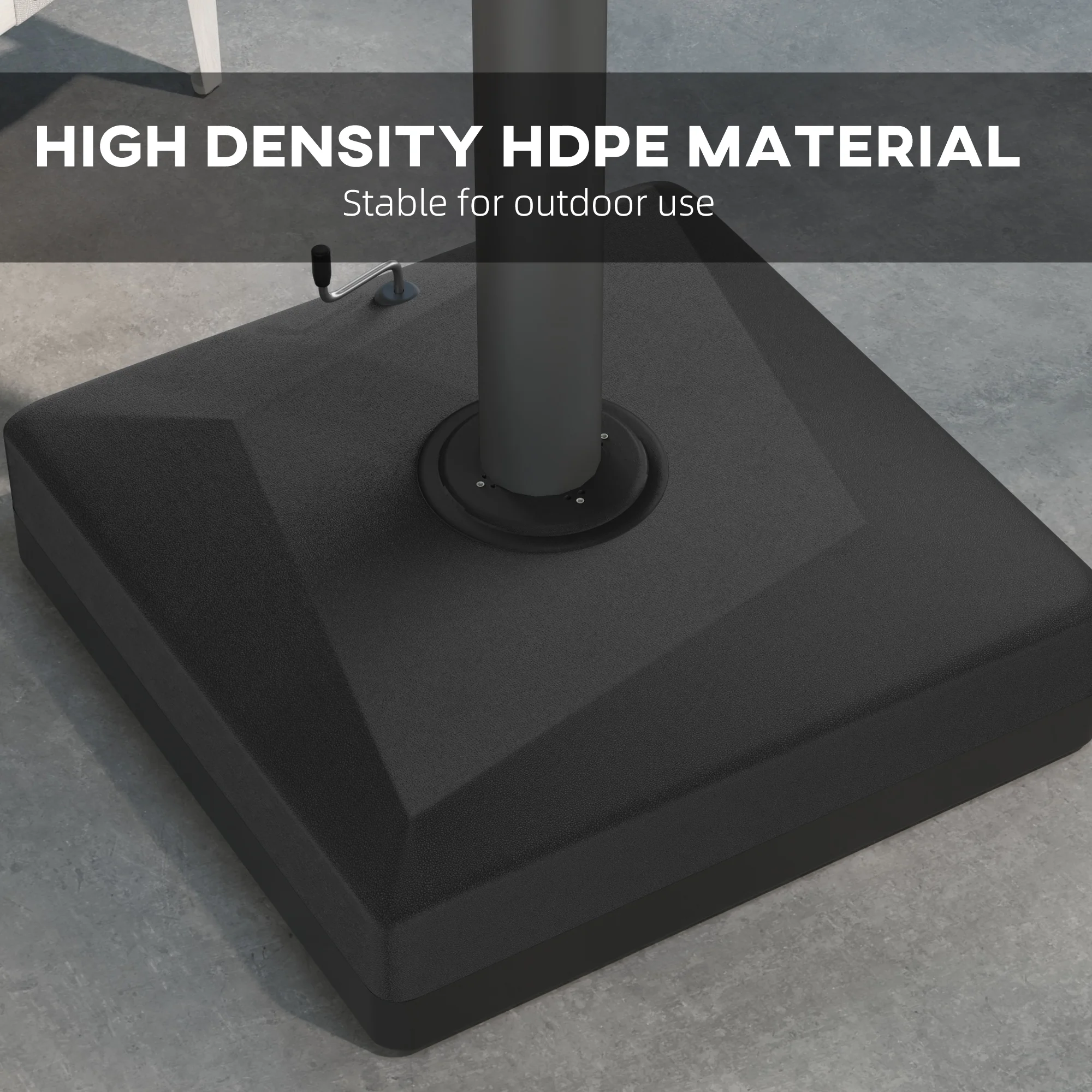 Outsunny 84D-110V02 Cantilever Umbrella Base, Fillable w/ Wheel