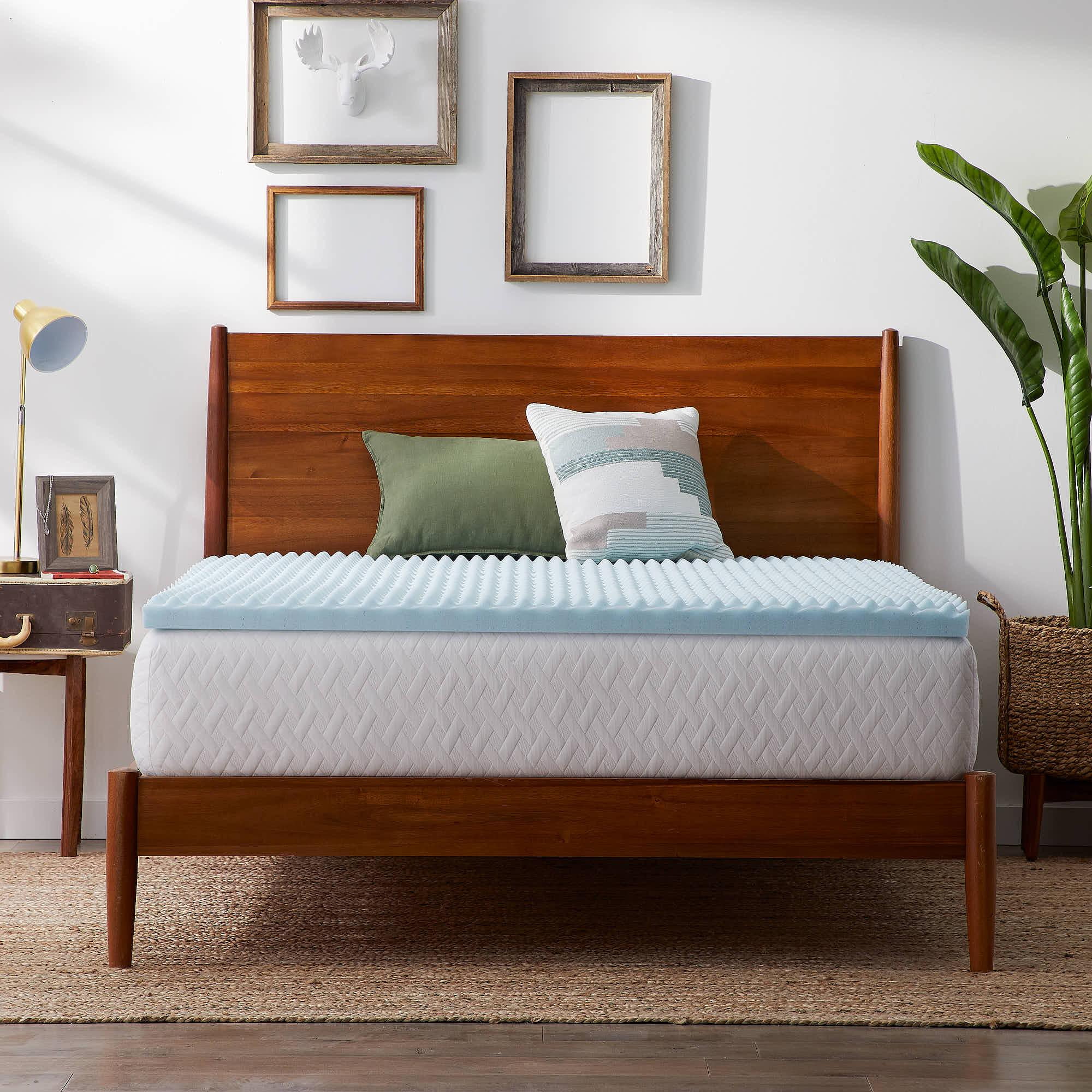 Memory Foam Mattress Topper, Queen, 2 inch, Gel Infused, Egg Crate, Rest Haven