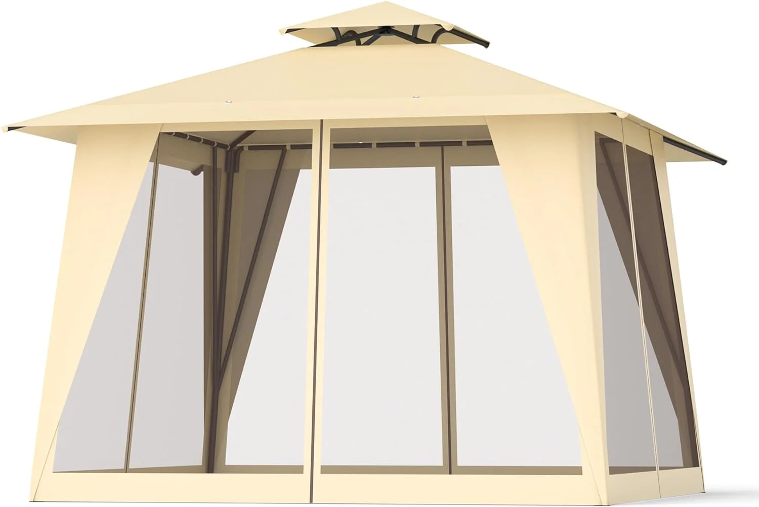Phonjoroo Patio Gazebo Tent Outdoor Canopy Shelter 12'x12' w/Mosquito Netting with 144 Square Feet of Shade for Garden, Backyard Deck and Lawns