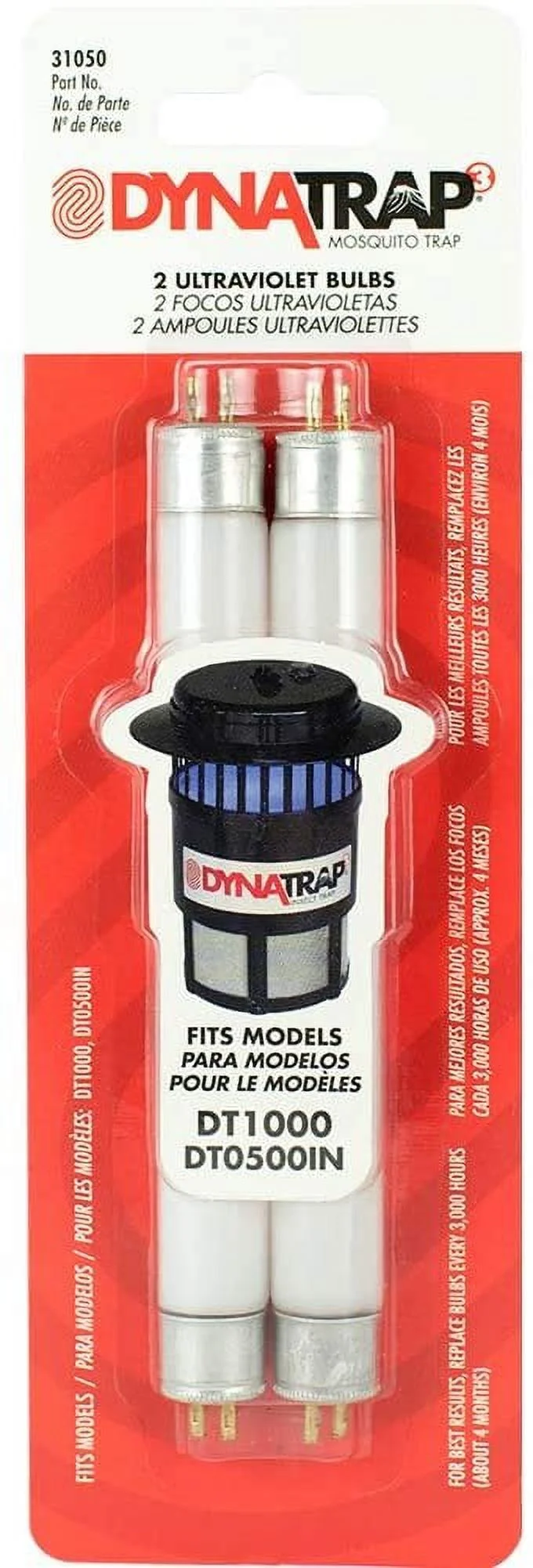 DynaTrap 31050 4-Watt Insect and Mosquito Trap Models DT1000 and DT0500IN 4W Uv Replacement Bulb, 2 Count