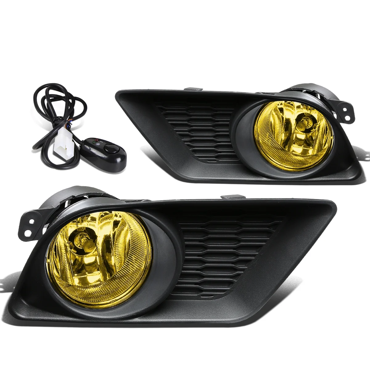 DNA Motoring FL-ZTL-238-AM For 2011 to 2014 Dodge Charger Pair Front Driving Bumper Fog Light Lamp+Switch Amber Lens 12 13