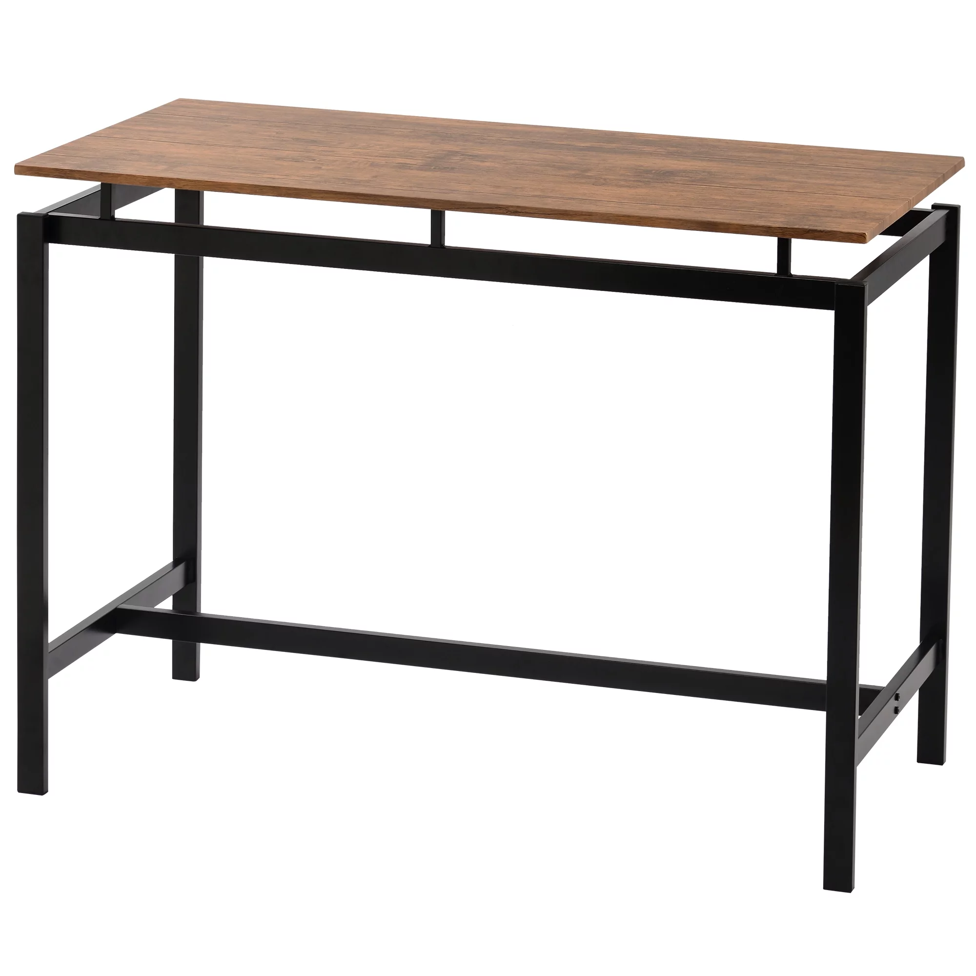 Euroco 5-Piece Dining Set Wood and Metal Pub Table with 4 Bar Stools, Brown