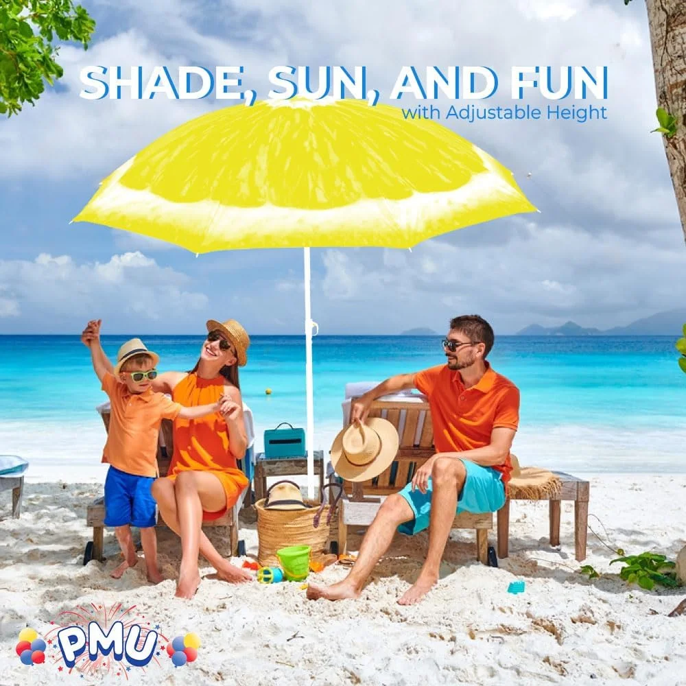 Multi Stripes With Multi-Color Beach Umbrellas