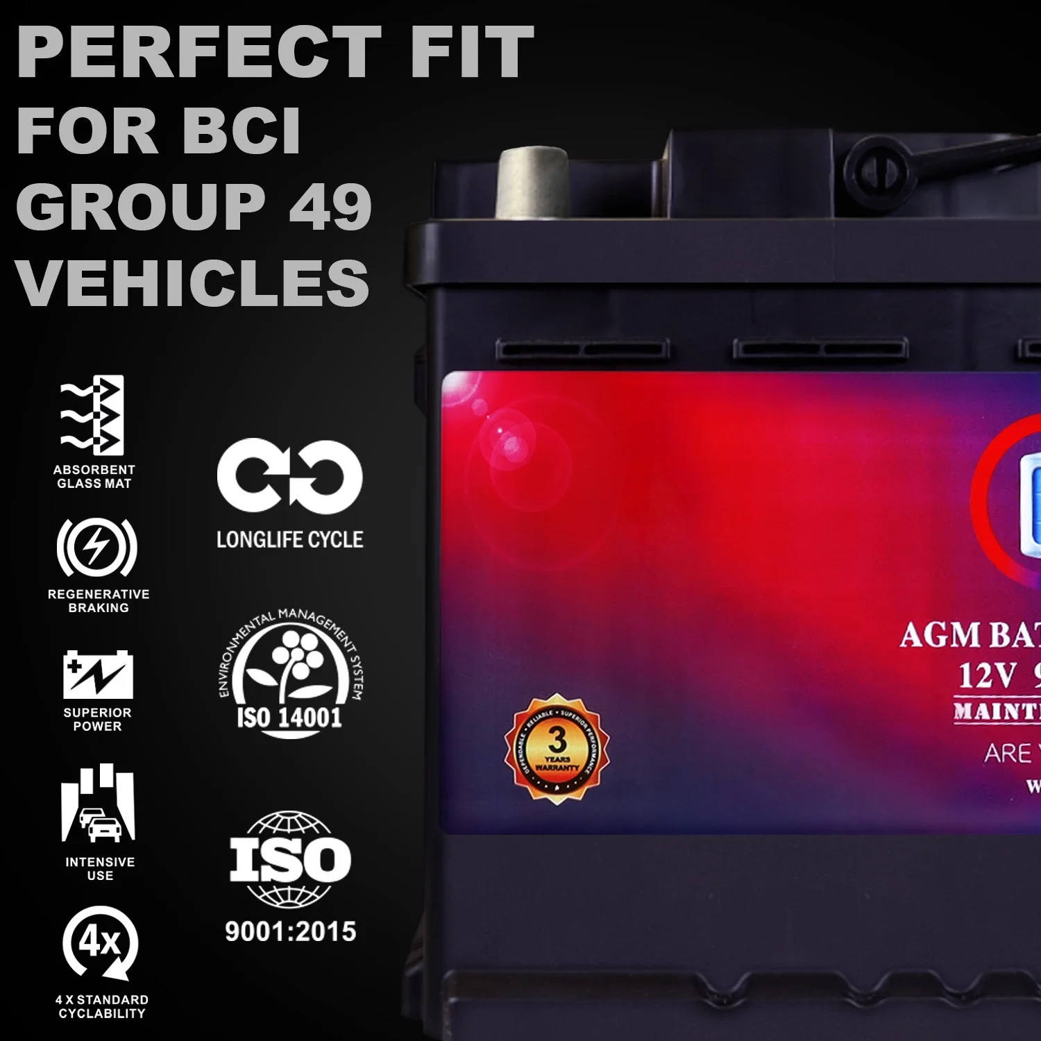 MM-H8 Group 49 12V 95Ah 160RC 900CCA Replacement Battery Compatible with Cadillac SRX 10