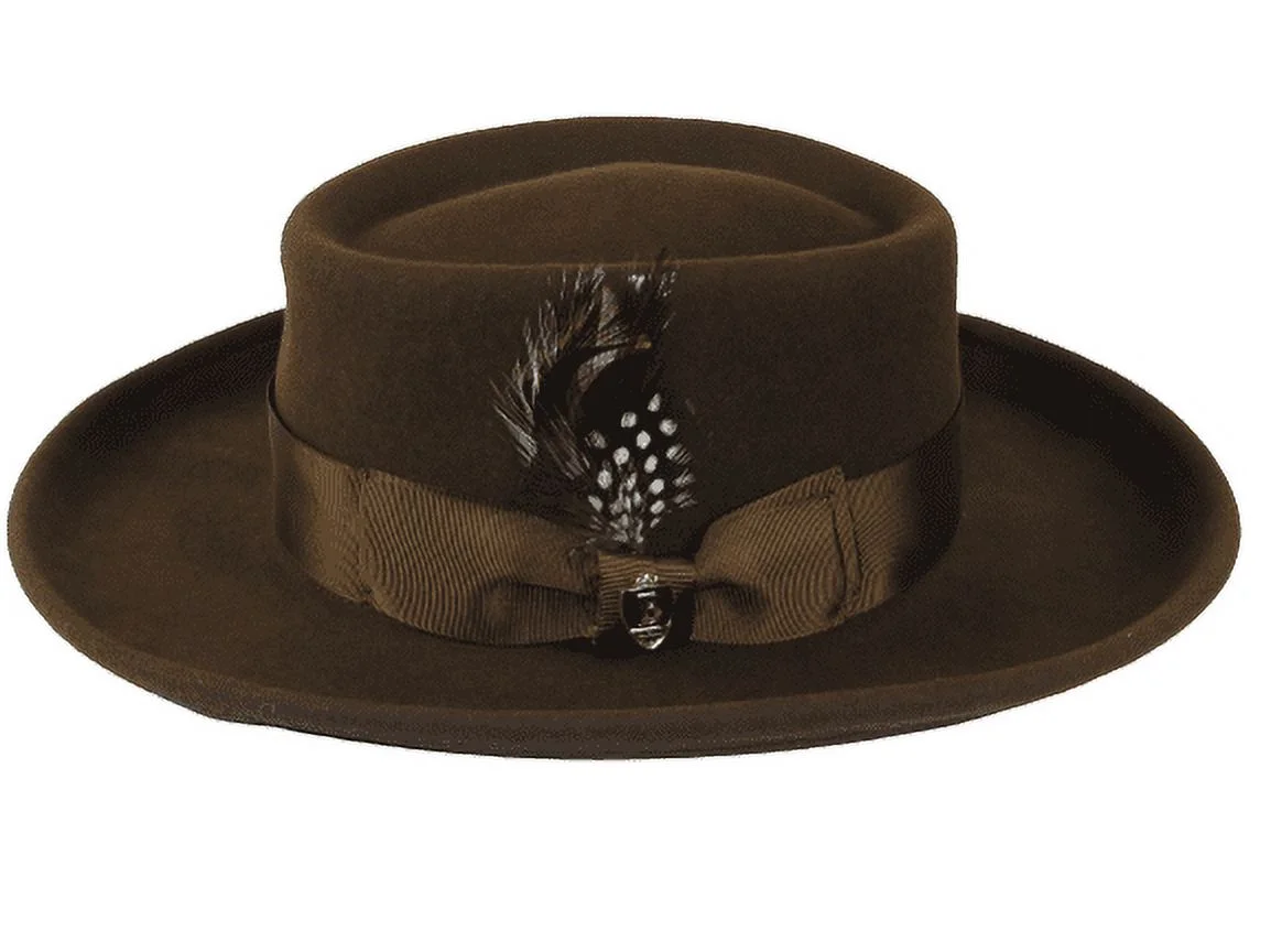 Men Bruno Capelo Hat Australian Wool Crushable Wide Brim GAMBLER GAM101 Brown