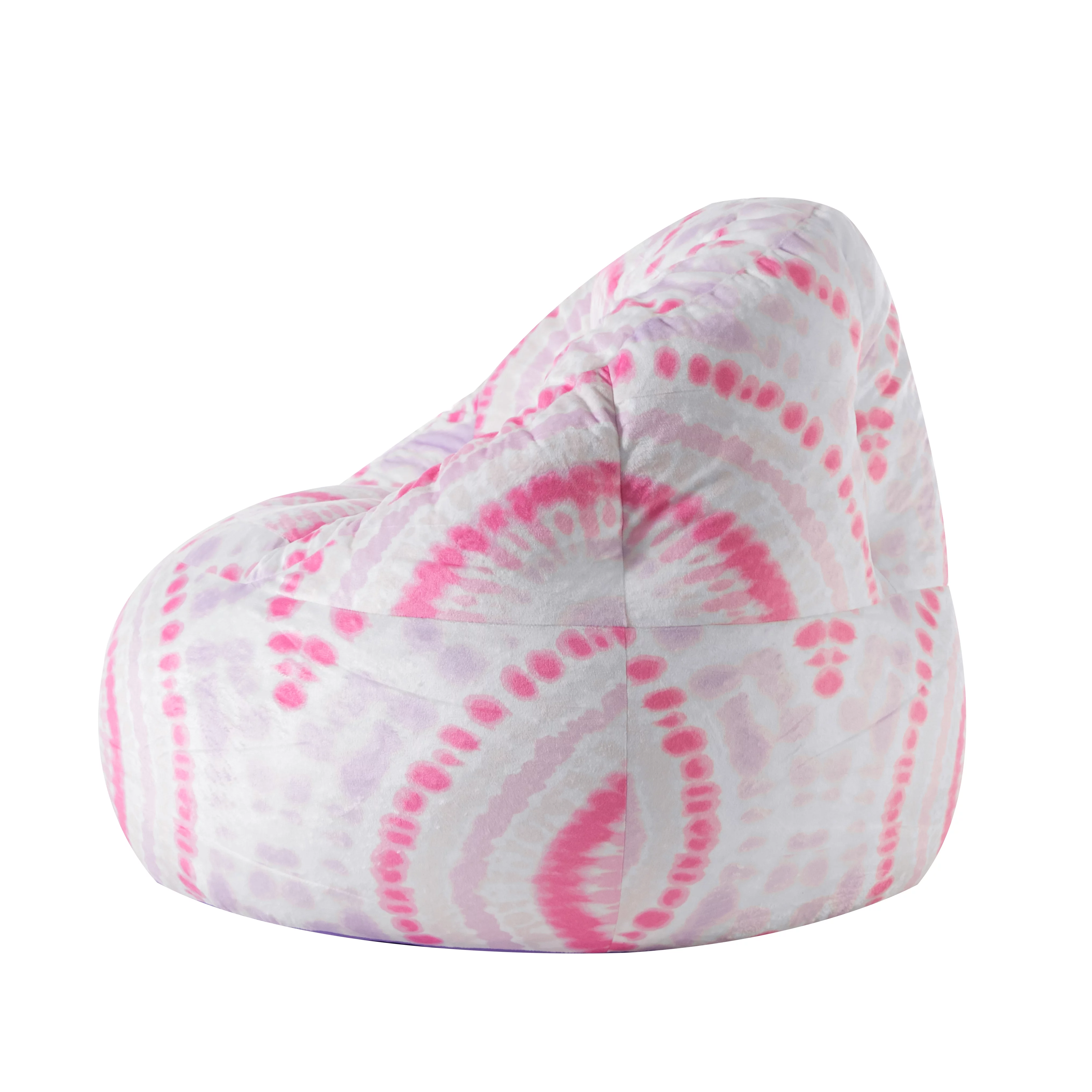 Justice Micromink Faux Fur Bean Bag Chair, Pink Tie Dye