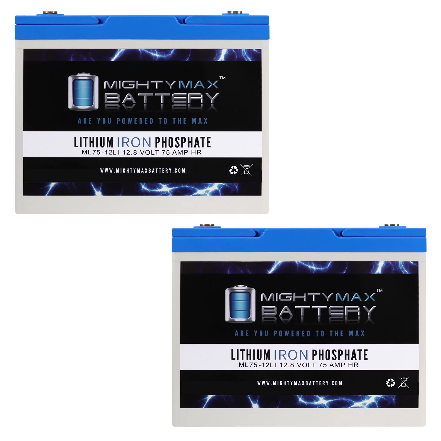 12V 75AH Lithium Replacement Battery compatible with Pride Mobility Quantum Blast 650 - 2 Pack