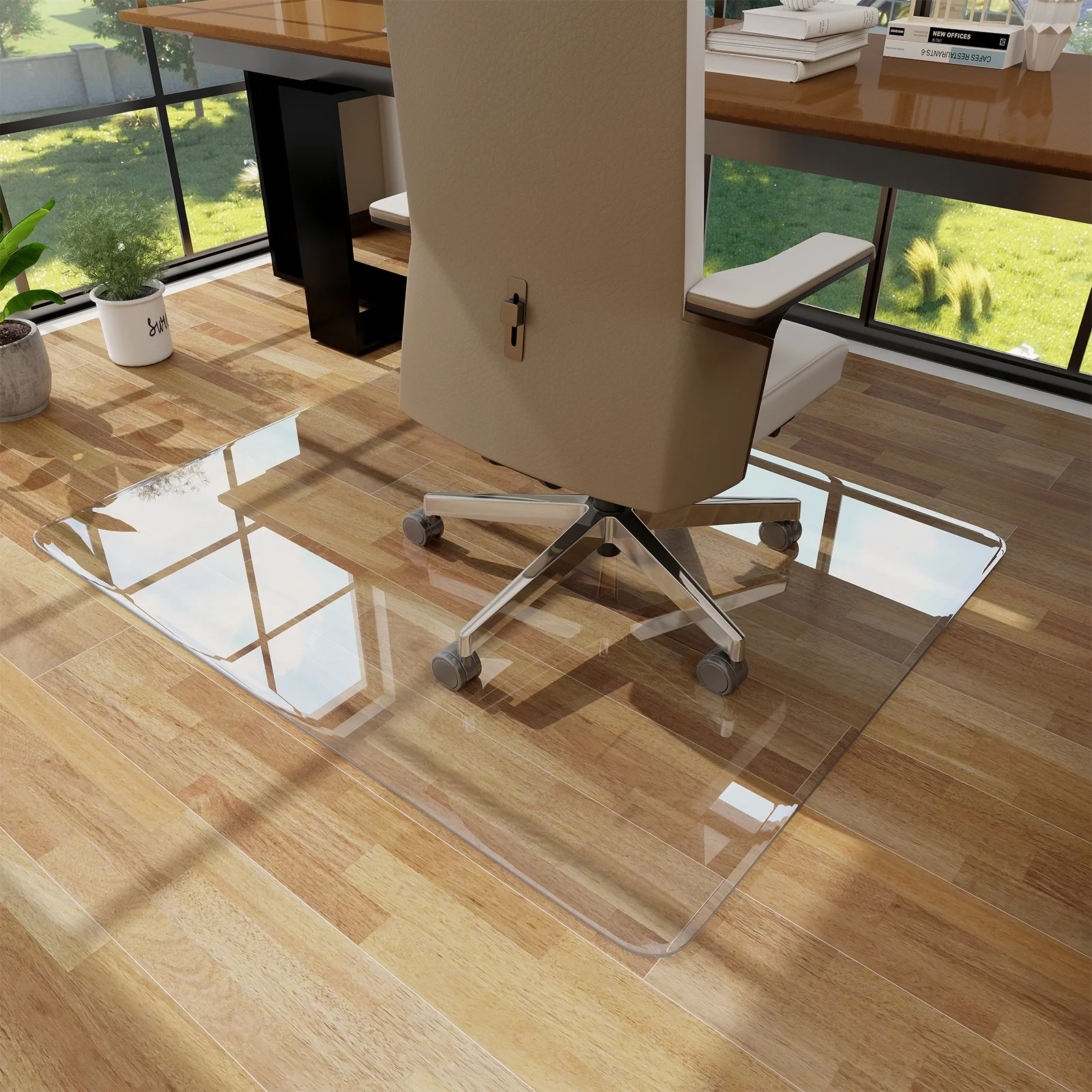 34x46 Tempered Glass Office Chair Mat