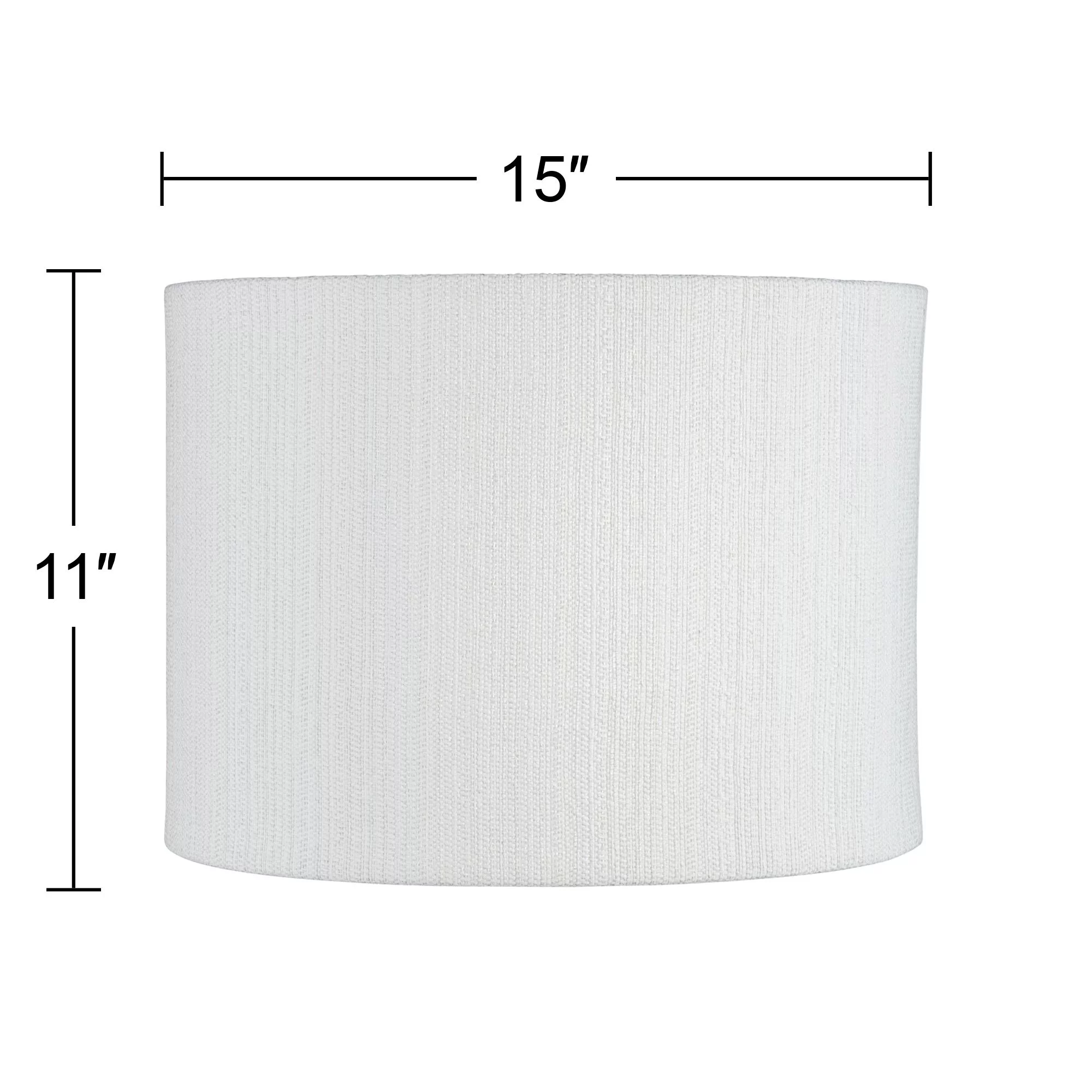 Springcrest White Plastic Weave Medium Drum Lamp Shade 15