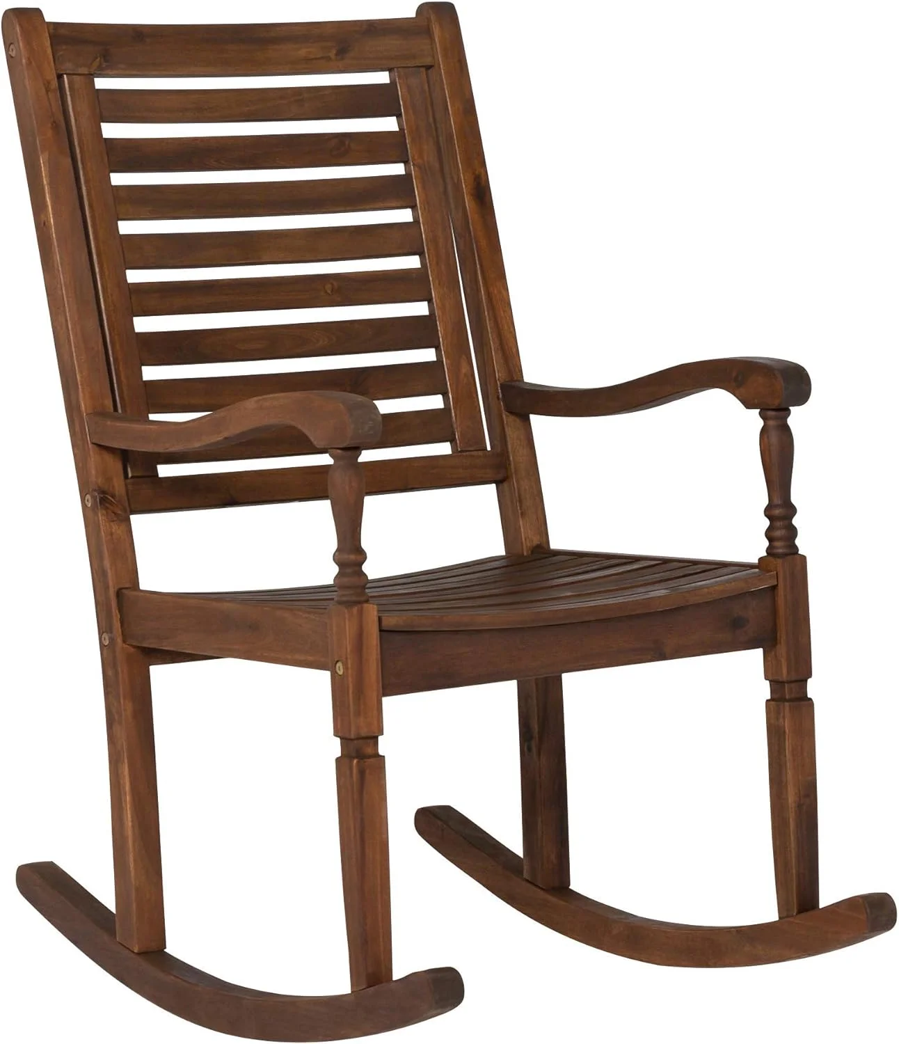 Acacia Wood Patio Rocking Chair In Dark Brown