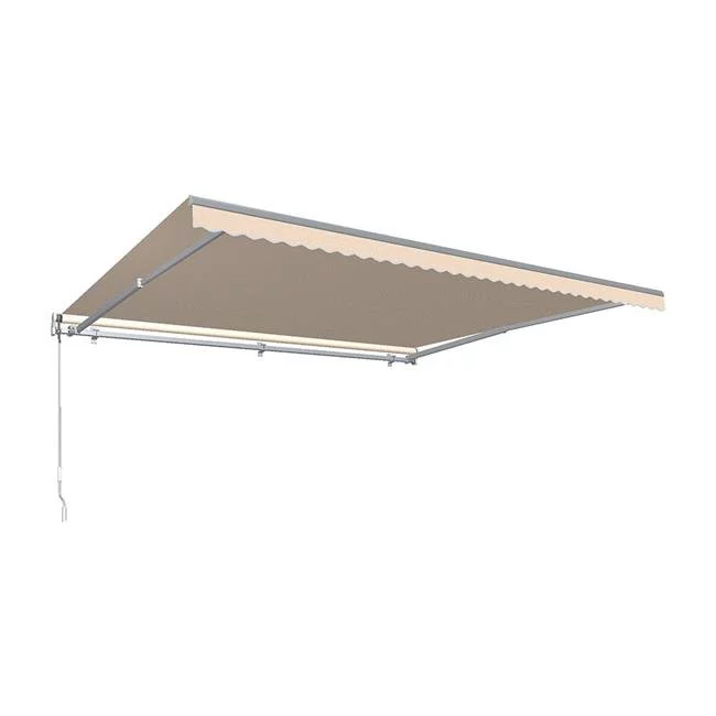 Awntech MM8-US-LPIN 8 ft. Maui Manual Retractable Awning, Linen Pinstripe - 84 in.