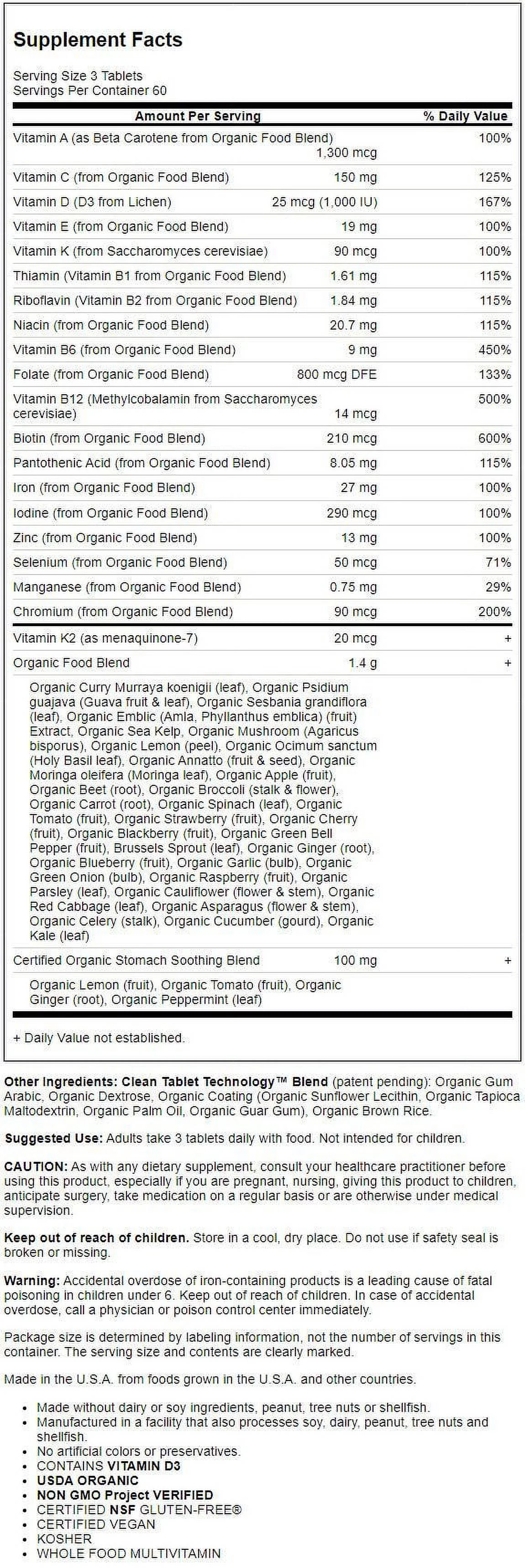 Garden of Life mykind Organics Prenatal Multi, 180 Tablets