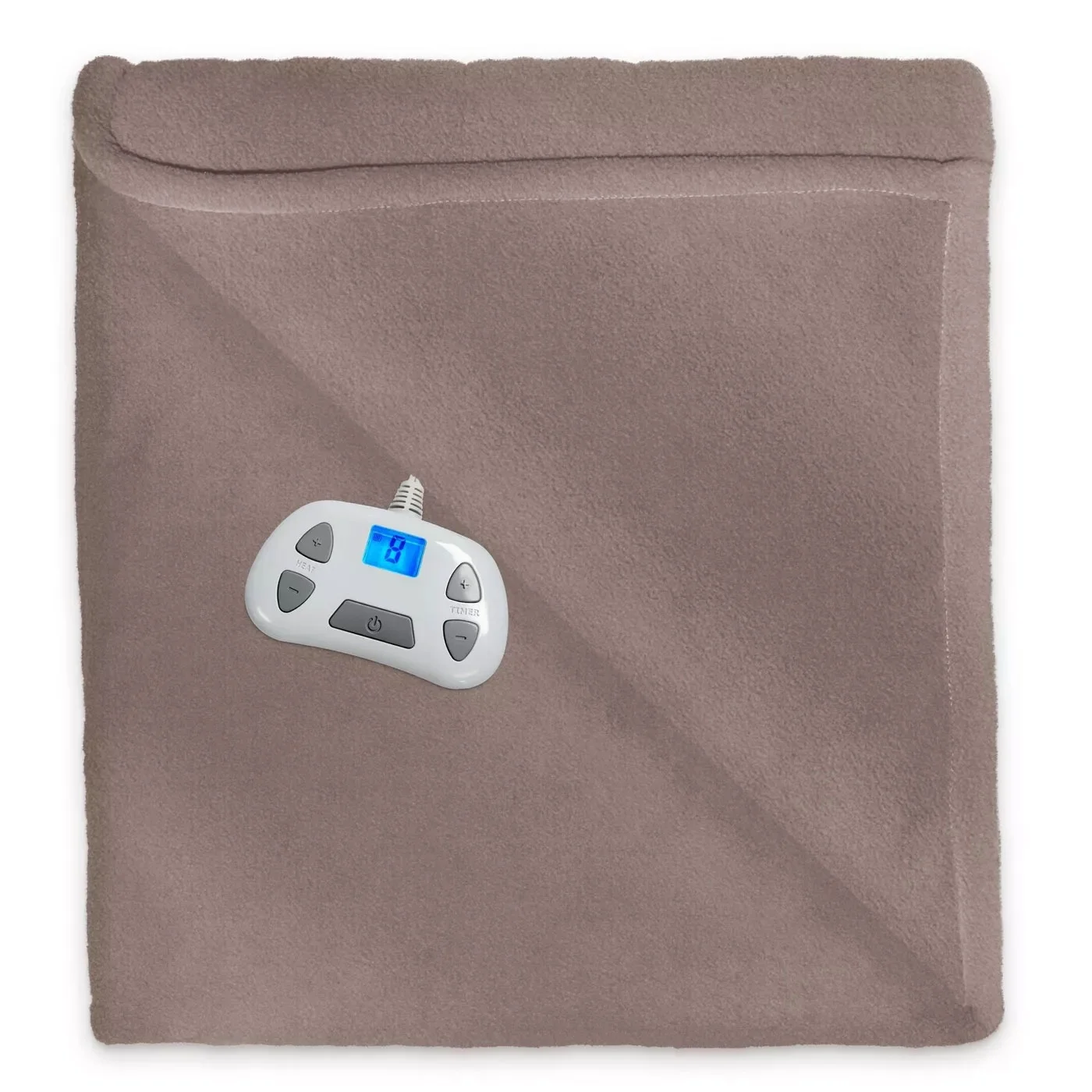 Serta MicroFleece Electric Heated Warming Blanket Full Beige
