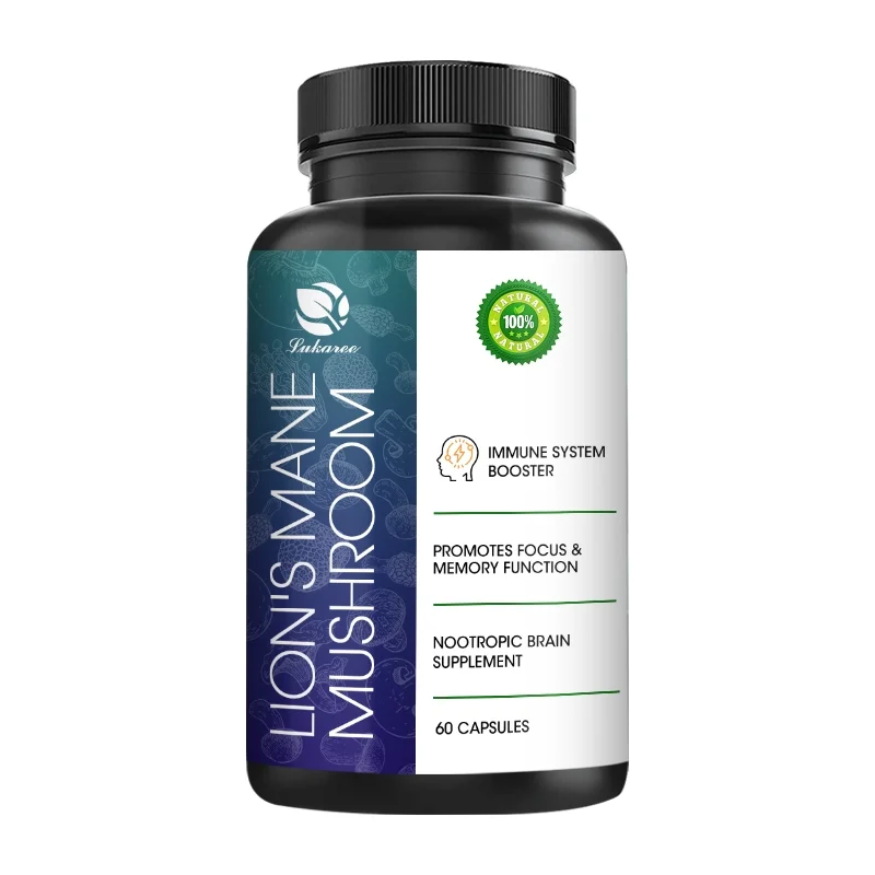 Mushroom Supplement 1500mg, 60 Capsules - Lions Mane, Reishi, Cordyceps Complex - Brain, Energy, Focus Support