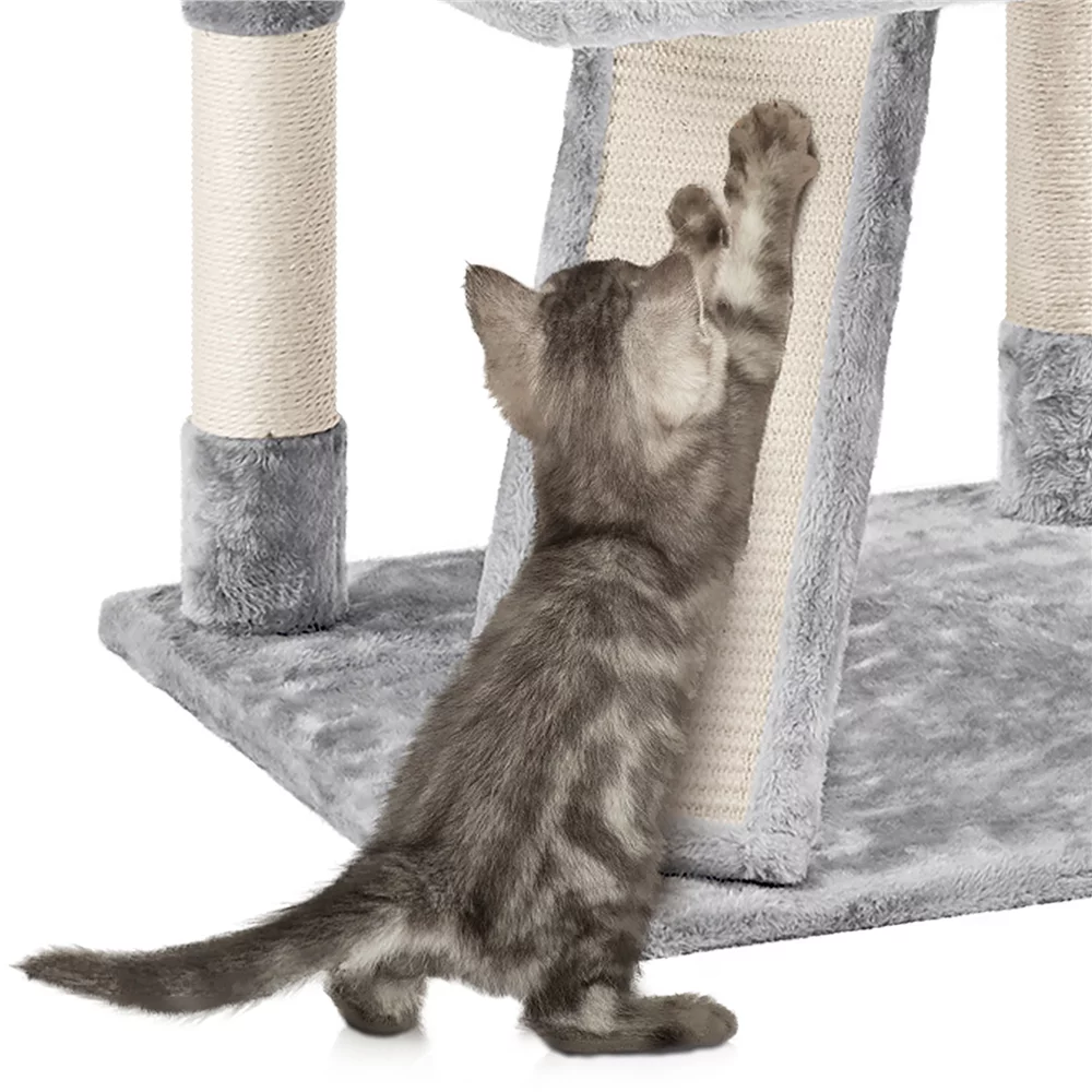 Yaheetech 76.5-inch Cat Tree Cat Tower with Condos, Light Gray