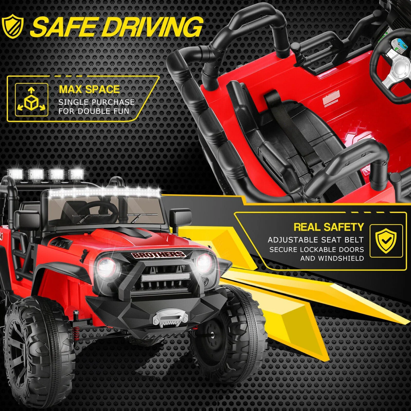 2-Seater 24V Electric Ride-On Truck with Bluetooth and Remote Control - 400W Power