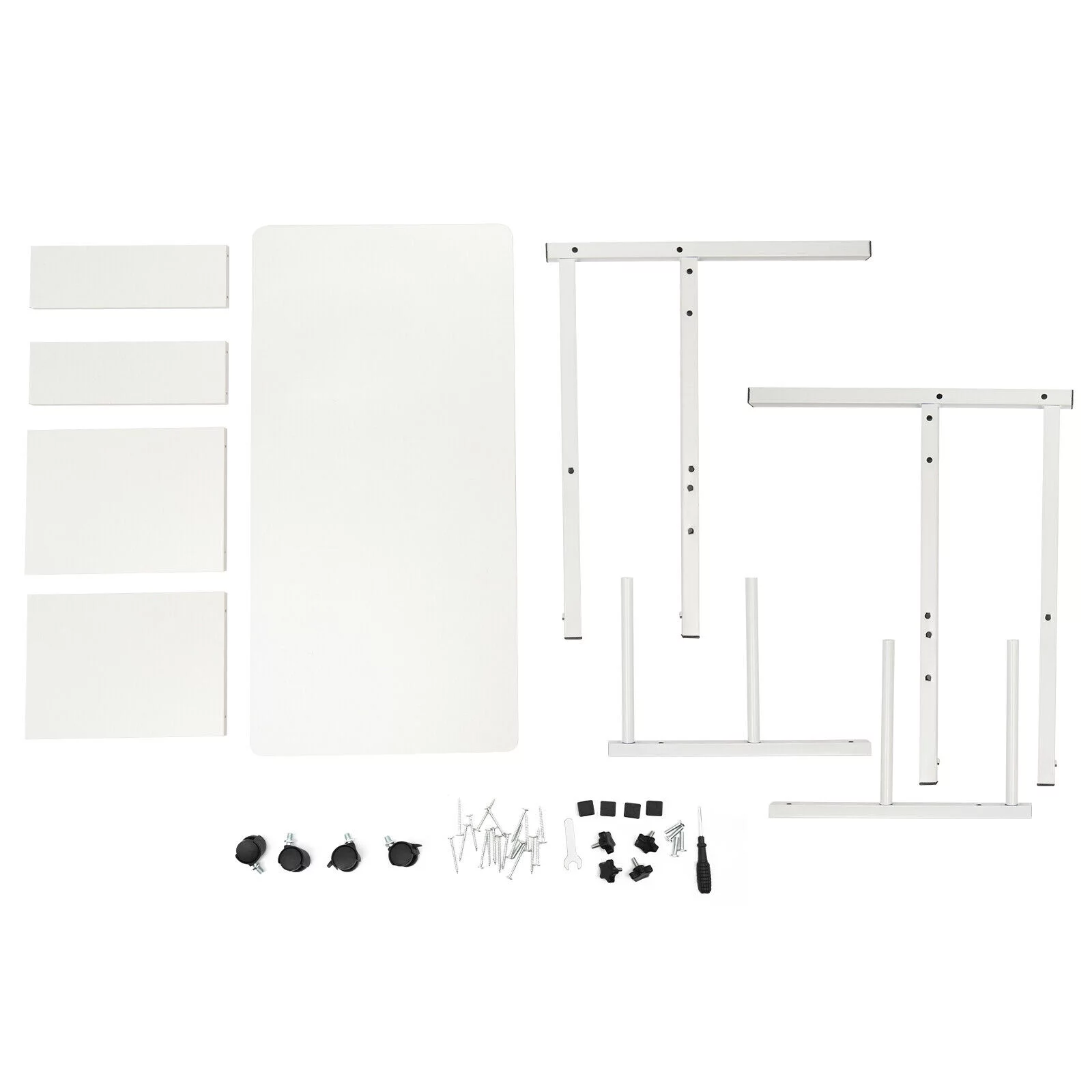 C Shaped Height Adjustable Chair Side Table TV Tray Laptop Desk Sofa Bed W/Wheel