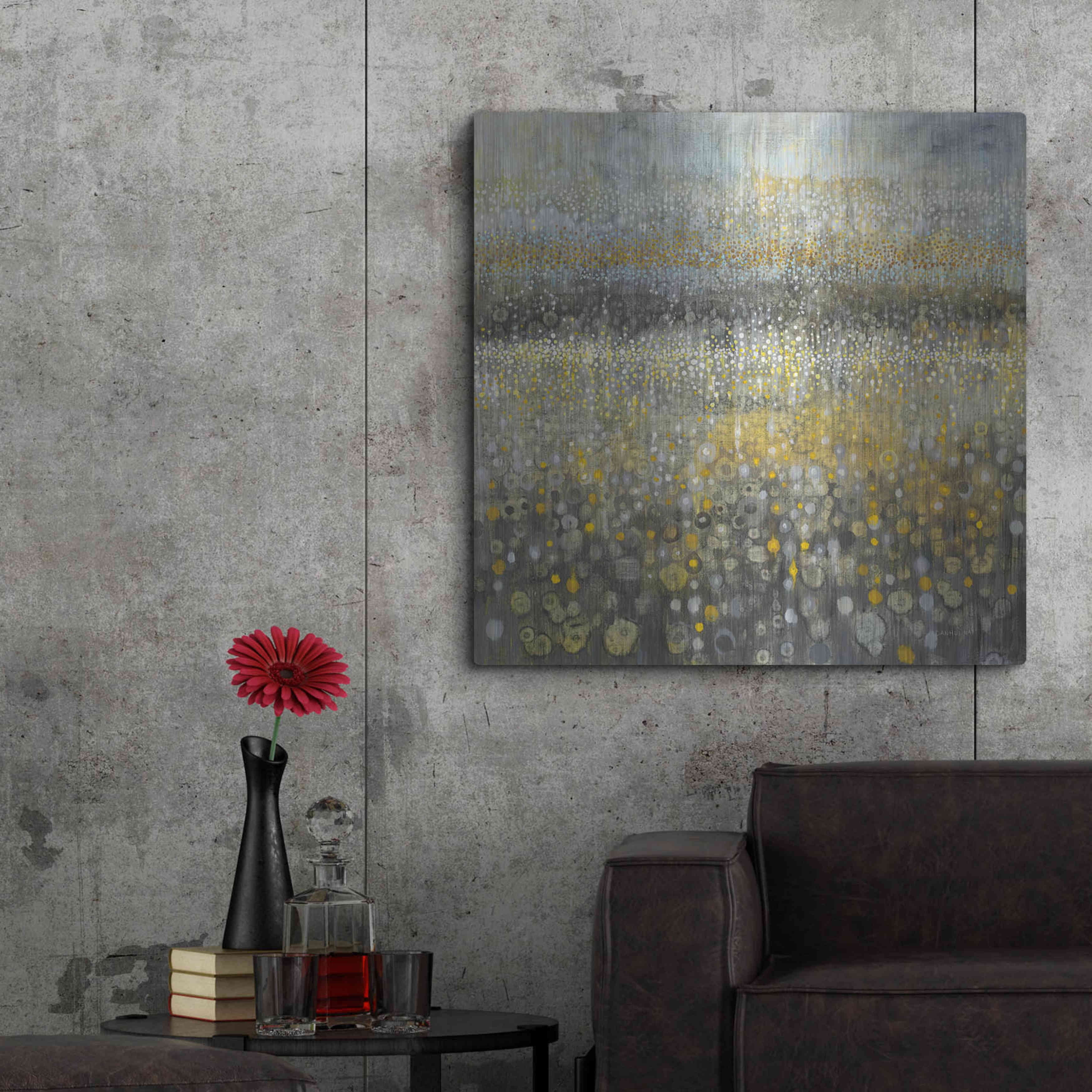 Luxe Metal Art 'Rain Abstract II' by Danhui Nai, Metal Wall Art, 36