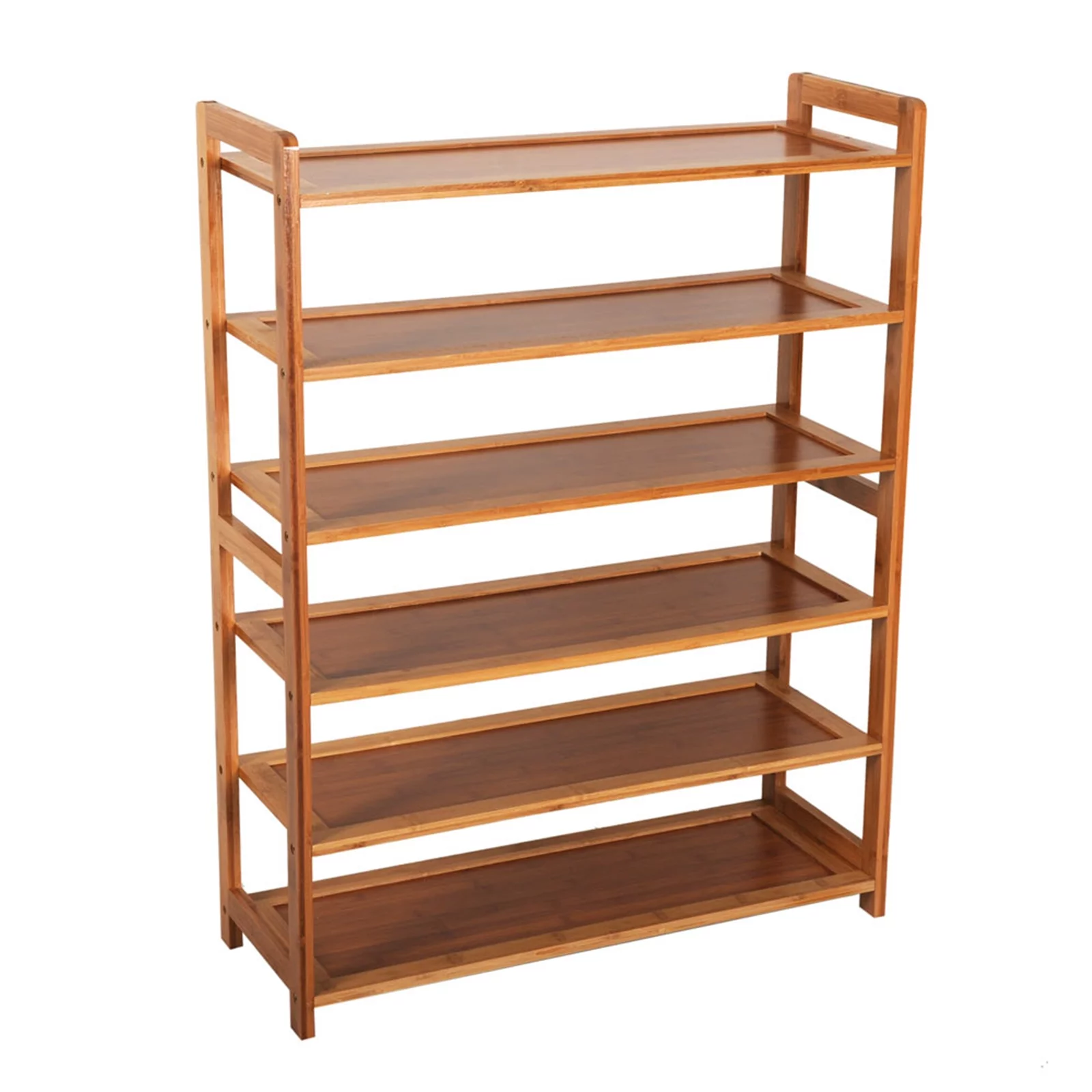 Bamboo Shoe Rack with 6 Tiers - Stylish Wood Color Organizer for Small Spaces