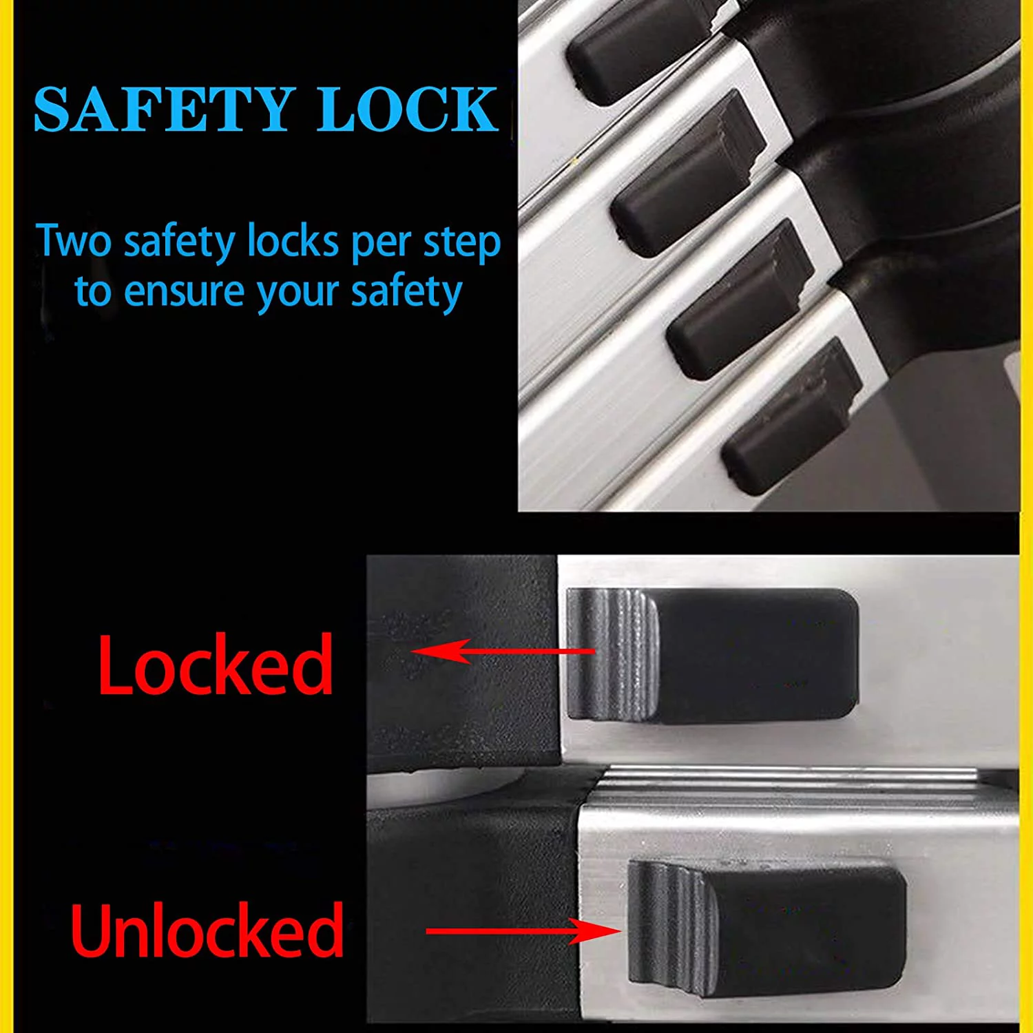 Bowoshen 6+7 Step Ladder Aluminium Lightweight Heavy Duty Tall Stepladder 150kg/330lbs Capacity Anti Slip Safety Ladder EN131