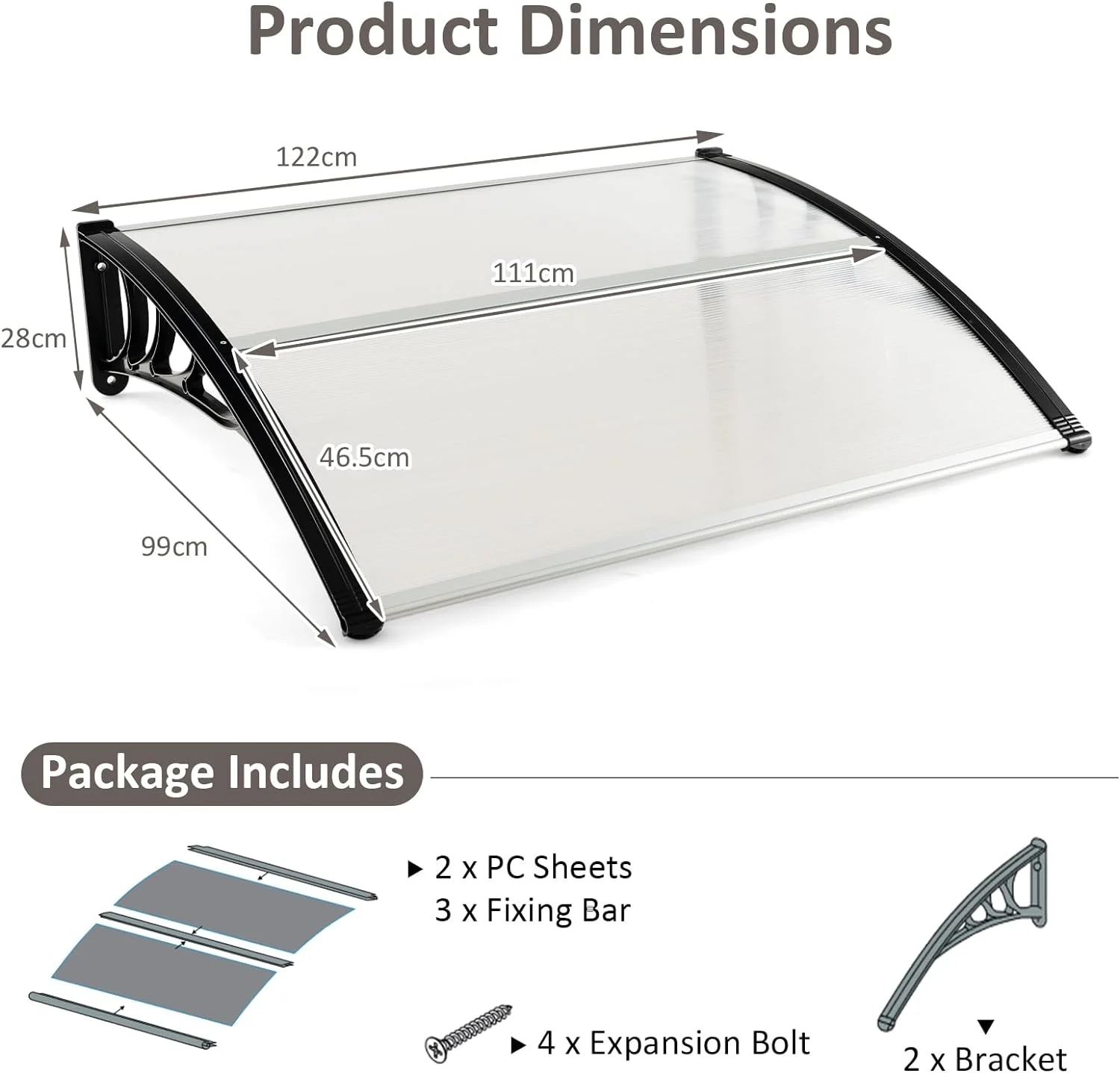 Goplus Awnings for Doors, 48