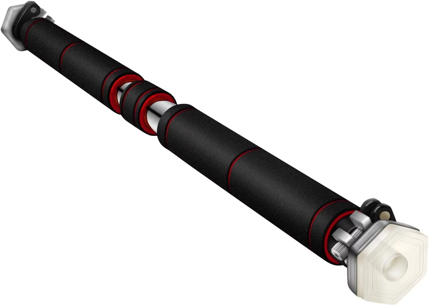 HealSmart Heavy Duty Doorway Pull Up & Chin Up Bar, No Screws & Drill Installation, Adjustable Width, Red, 1-Pack