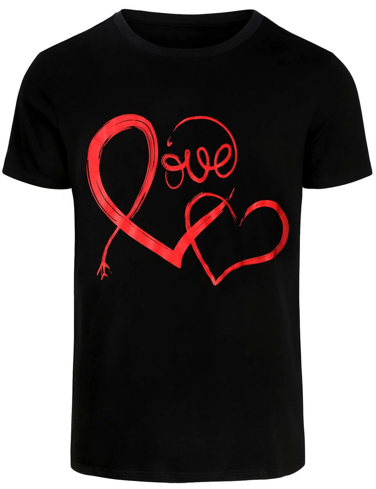 Men's Valentines Day Shirt Red Heart Love Graphic T-Shirt Top Short Sleeve Tee