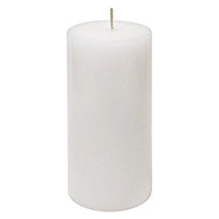 Mega Candles - Unscented 3 Inch x 6 Inch Round Hand Poured Pillar Candle - White