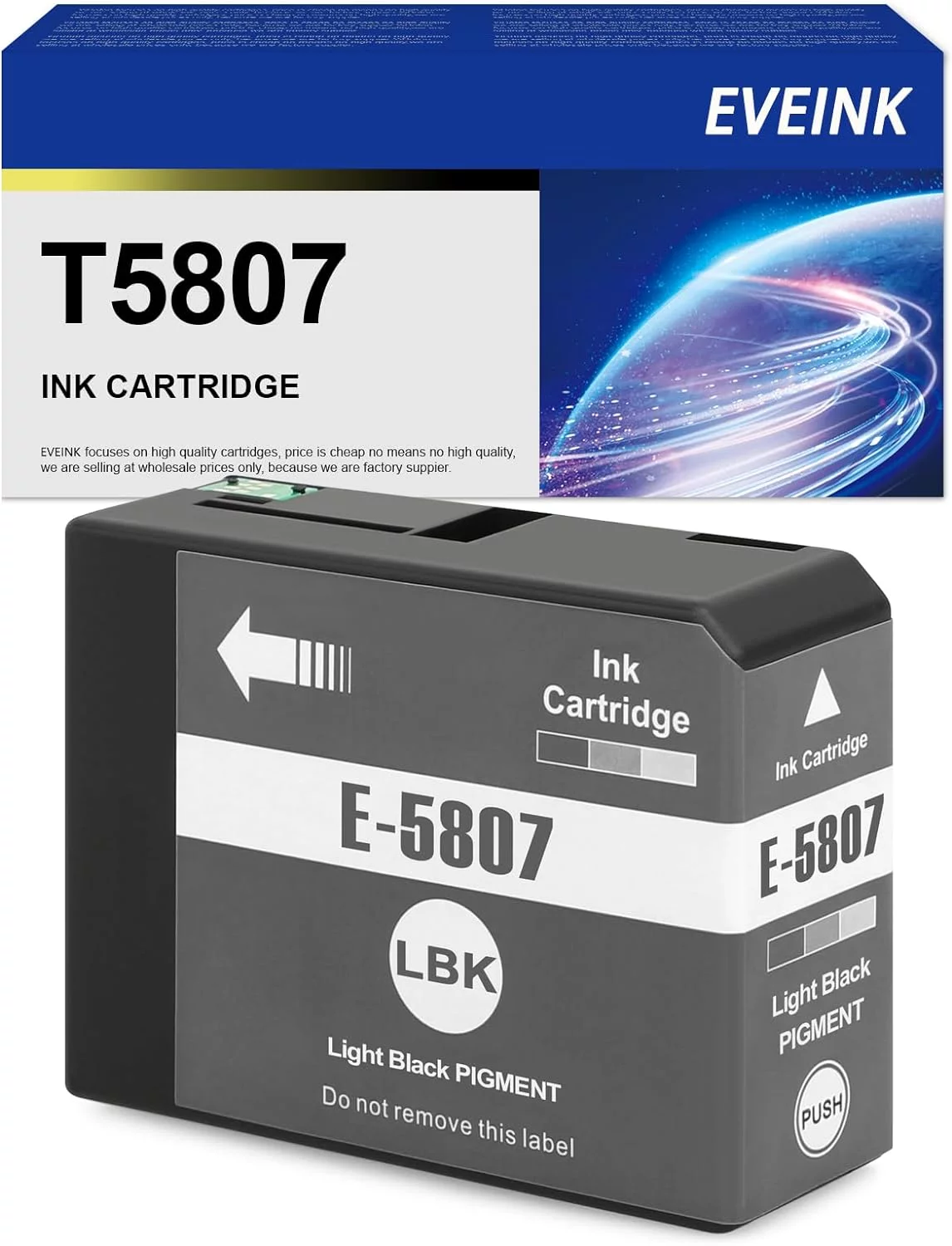 T5807 Ink Cartridge Remanufactured T580 Light Black Ink Cartridge Replacement for Epson Stylus Pro 3800 3800 Professional Edition Printer(1-Pack)