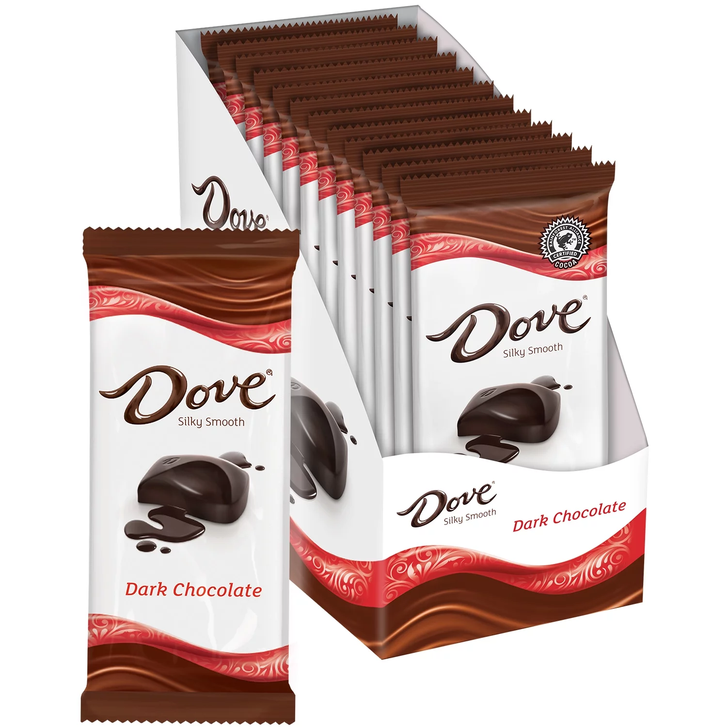 Dove Dark Chocolate Bars, 3.30 Oz, 12 Ct.