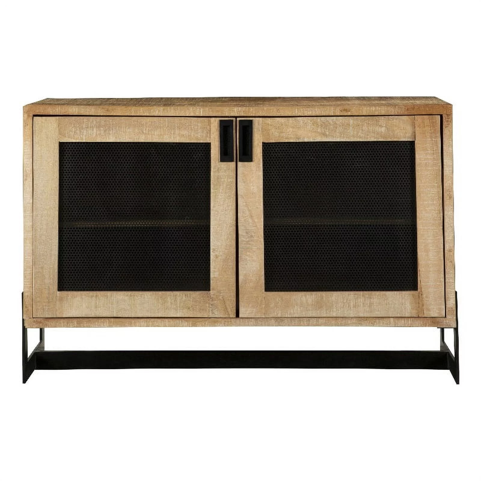 Pemberly Row 2-door Wood Accent Cabinet White Washed and Black