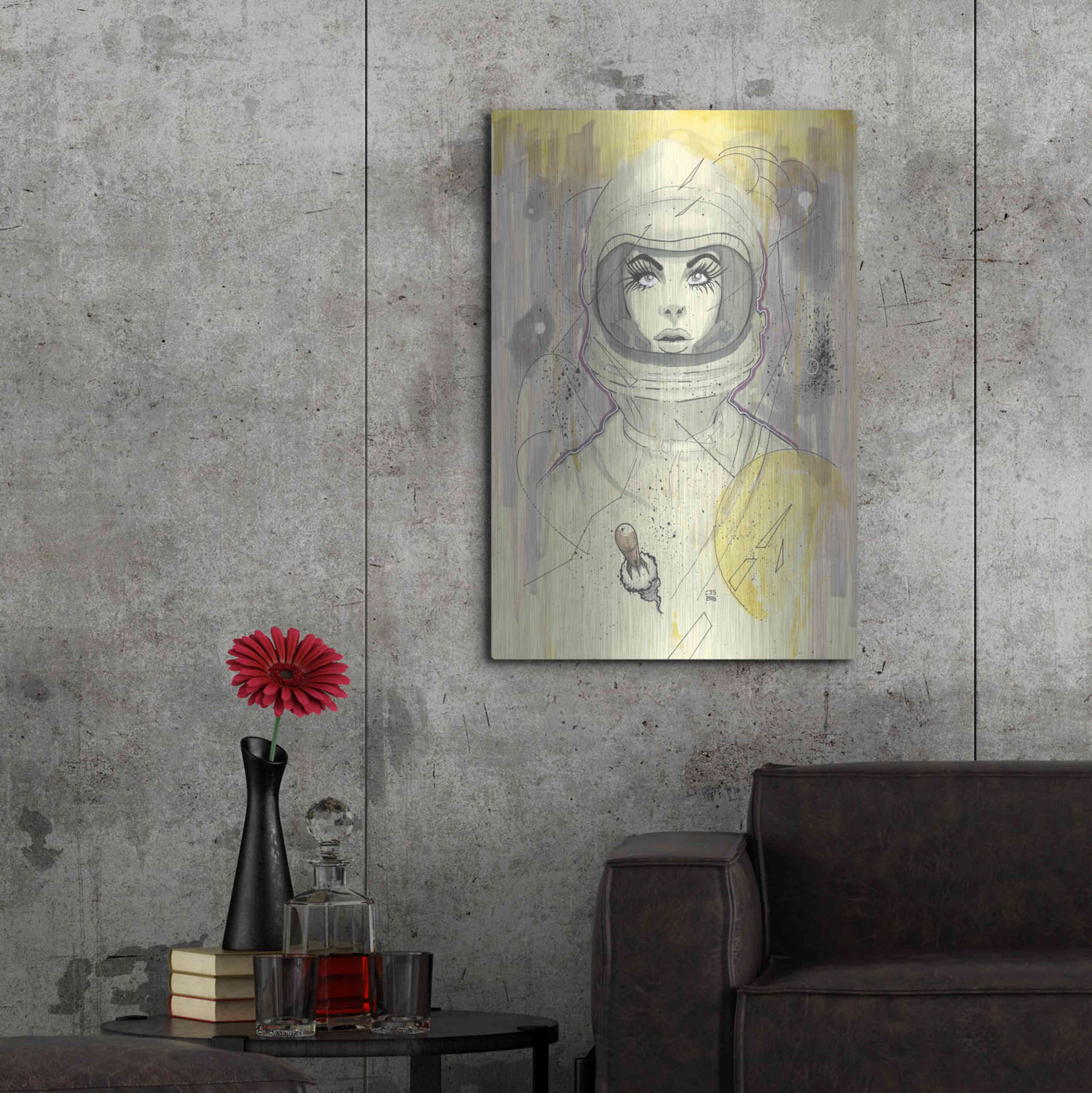 Luxe Metal Art 'Space Queen Gold' by Craig Snodgrass, Metal Wall Art, 24