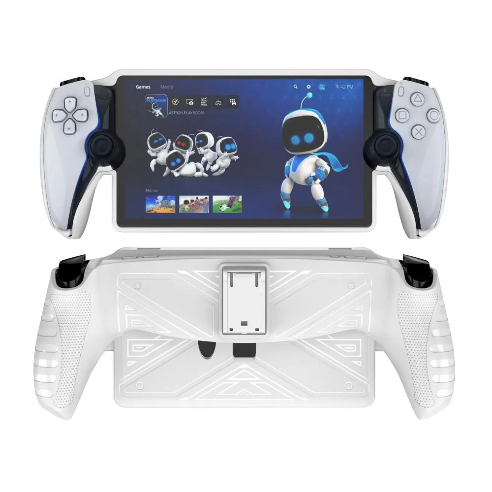 with Kickstand Protective Case TPU Shockproof Back Cover Game Accessories Soft for Sony PlayStation Portal White