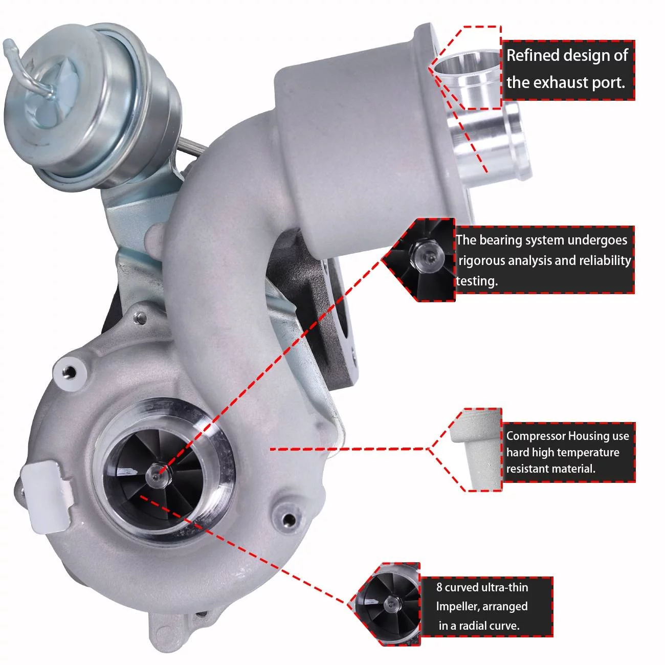 Teledu For VW Golf Beetle Jetta K03 1.8T 2001-05 Turbo Turbocharger w/Gasket 06A145704T