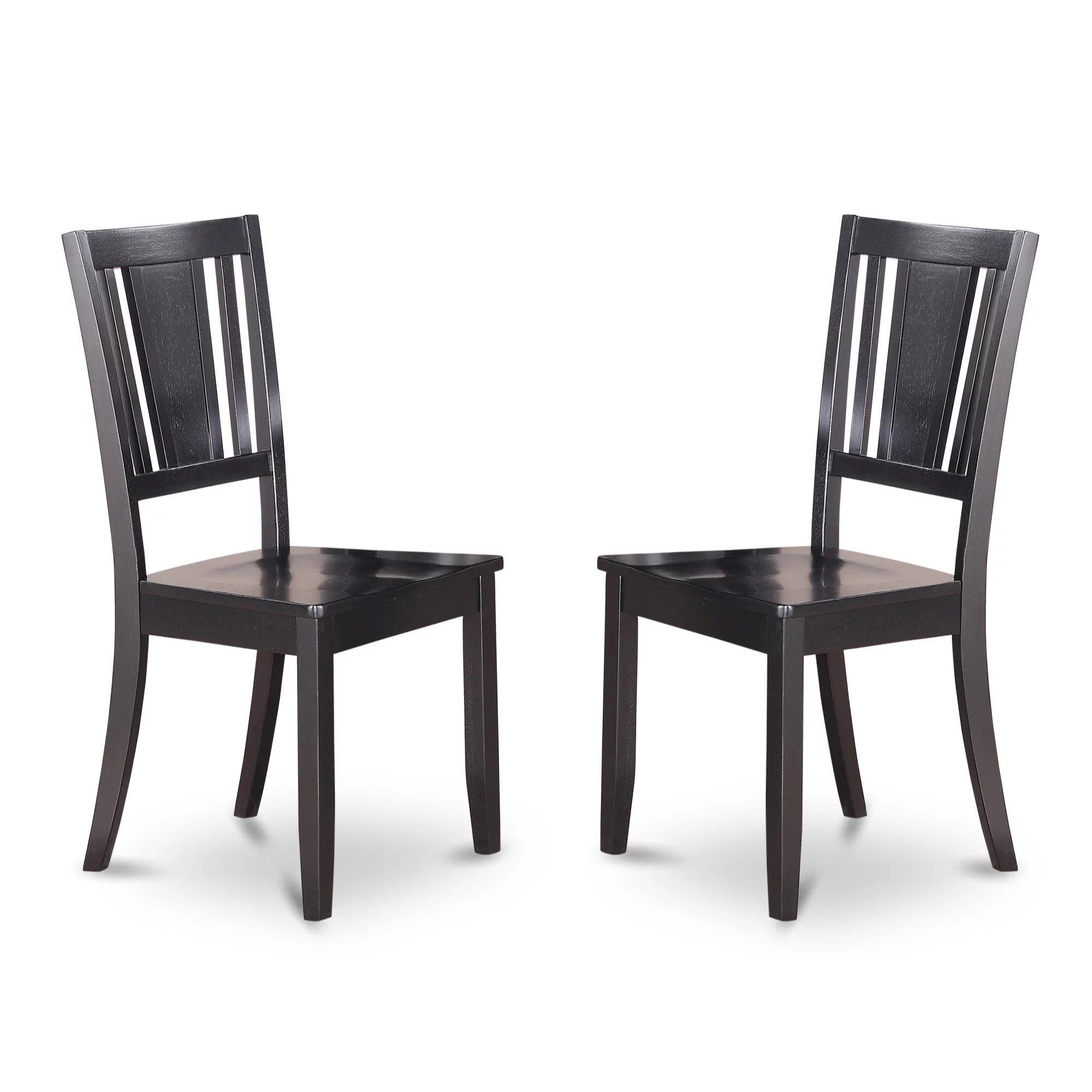 East West Furniture Weston 5-piece Dining Set with Wood Seat in Black