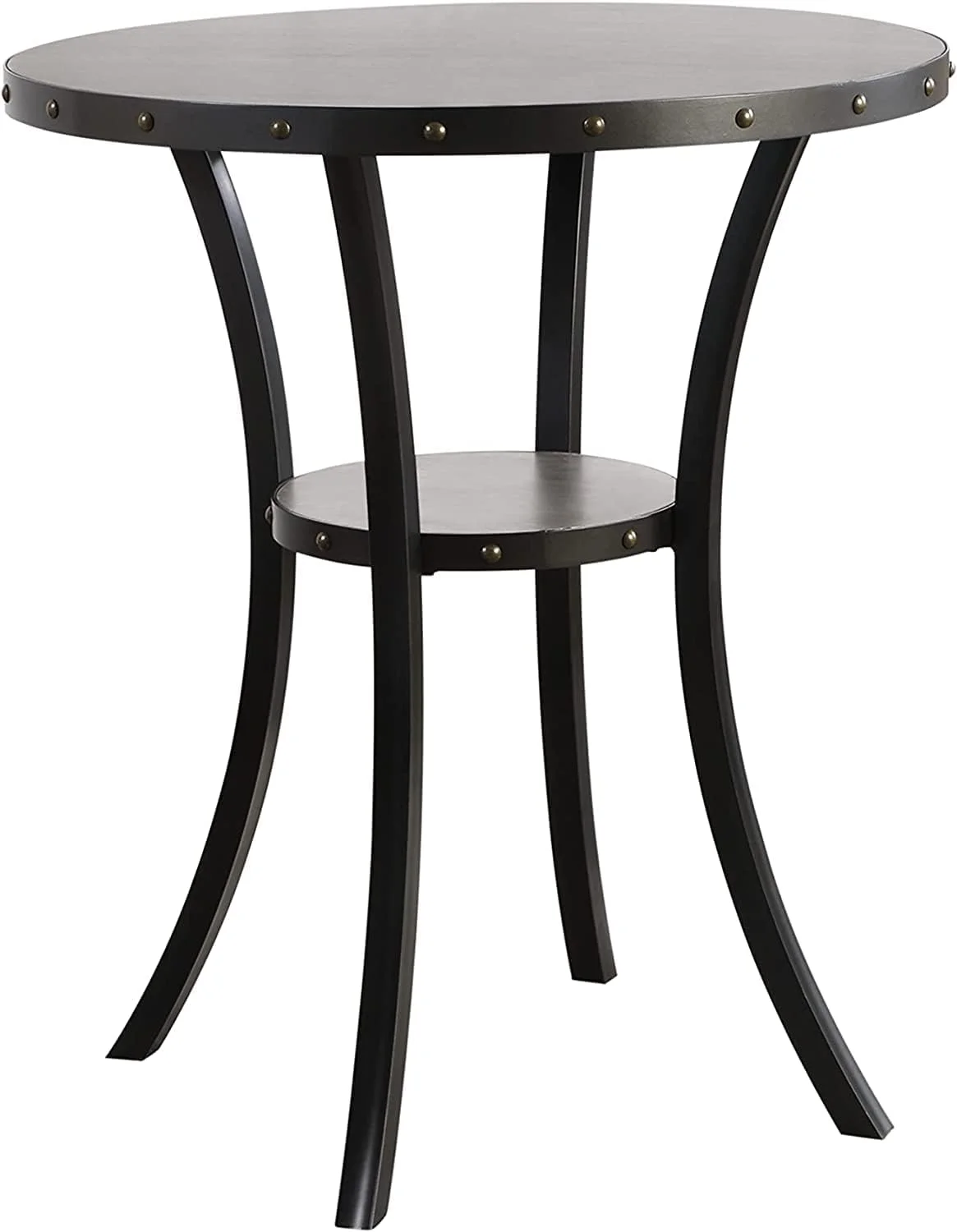 Crispin Solid Wood Round Bar Table, 36-Inch, Gray