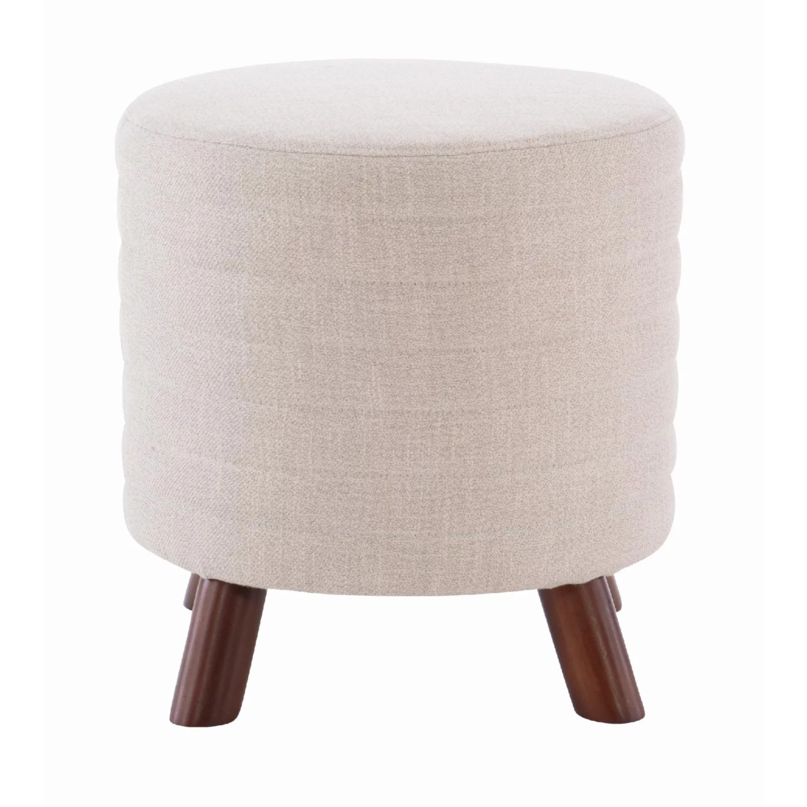 Linon Rivard Round Ottoman Stool - Beige