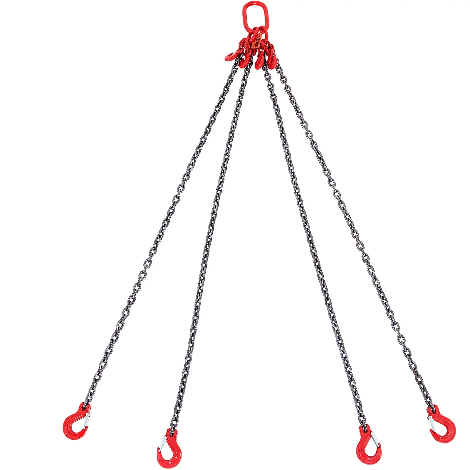 VEVOR Chain Sling 11000 lbs Capacity, 5/16'' x 5' G80 Lifting Chain, Grab Hooks, DOT Certified, Manganese Steel, Adjustable
