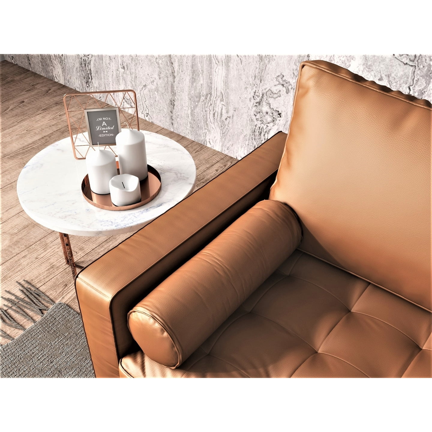 US Pride Furniture US Pride Mid-century Modern Loveseat Brown