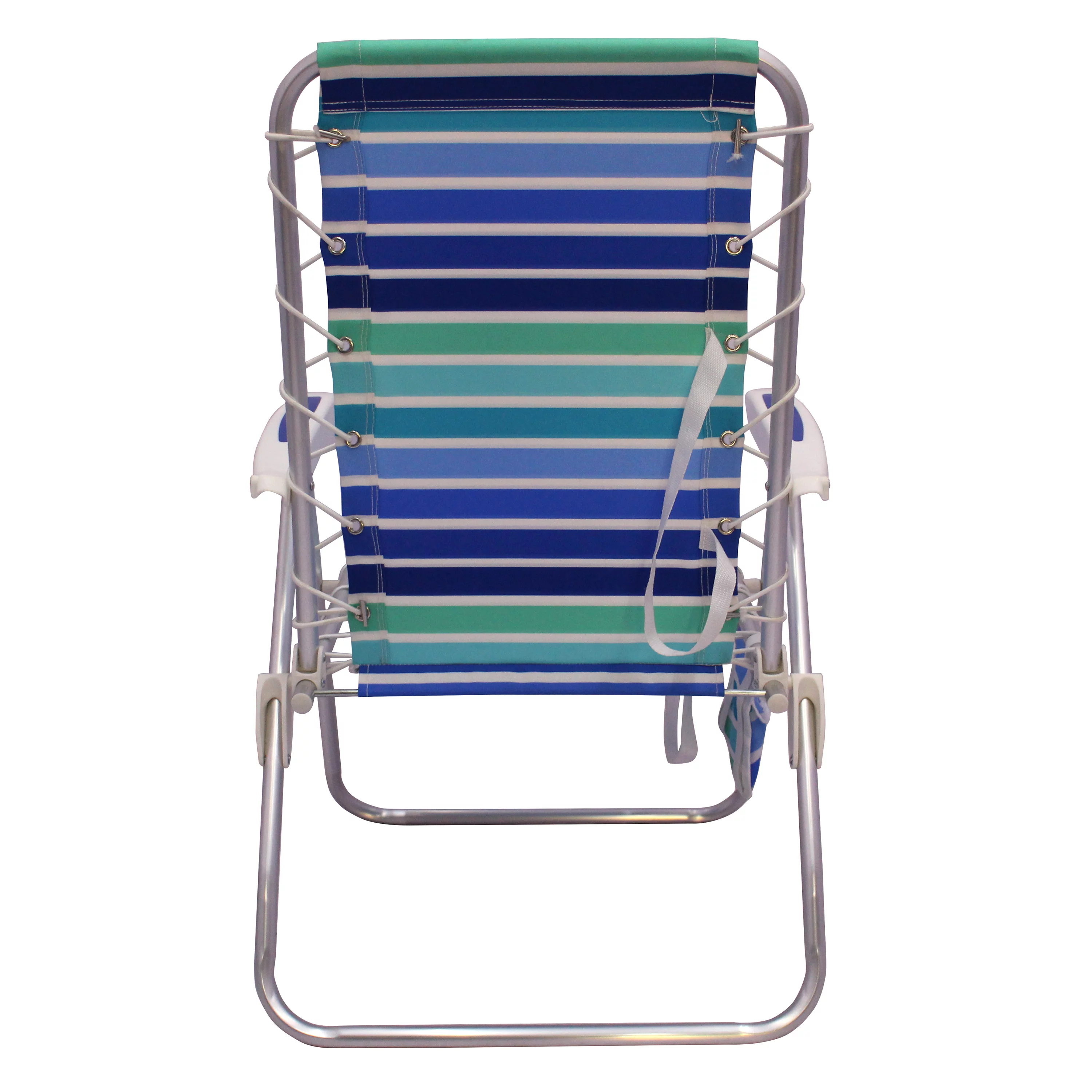 2-Pack Mainstays Reclining Bungee Beach Chair Blue & Green Stripe