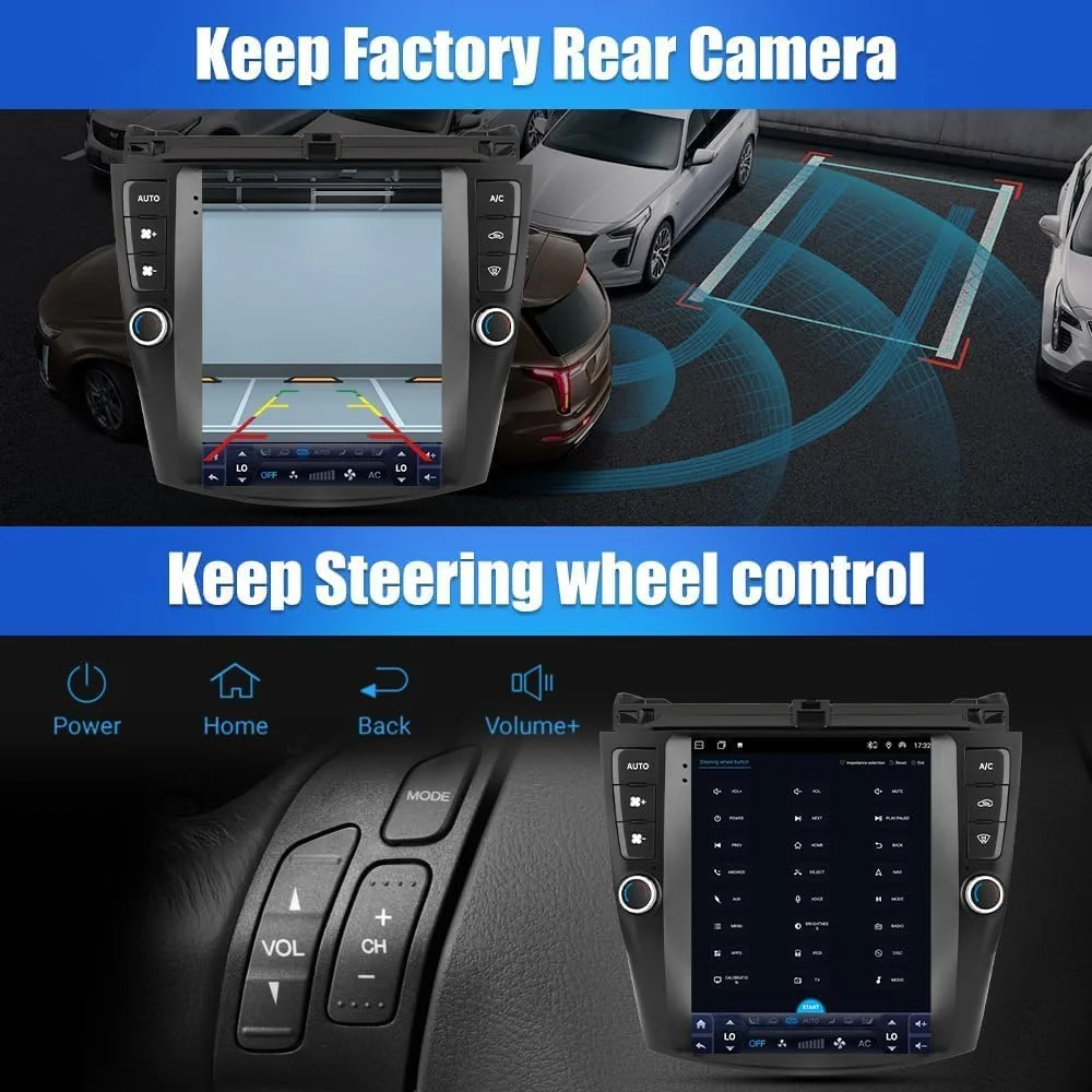 THONZER 9 inch Car Stereo Radio w/Carplay Android Auto for Mazda RX-8 2003-2008 Double Din Android 13.0 Touch Screen Car Audio Receiver w/WiFi GPS Navigation Bluetooth AHD Backup Camera Mic - 2+32G