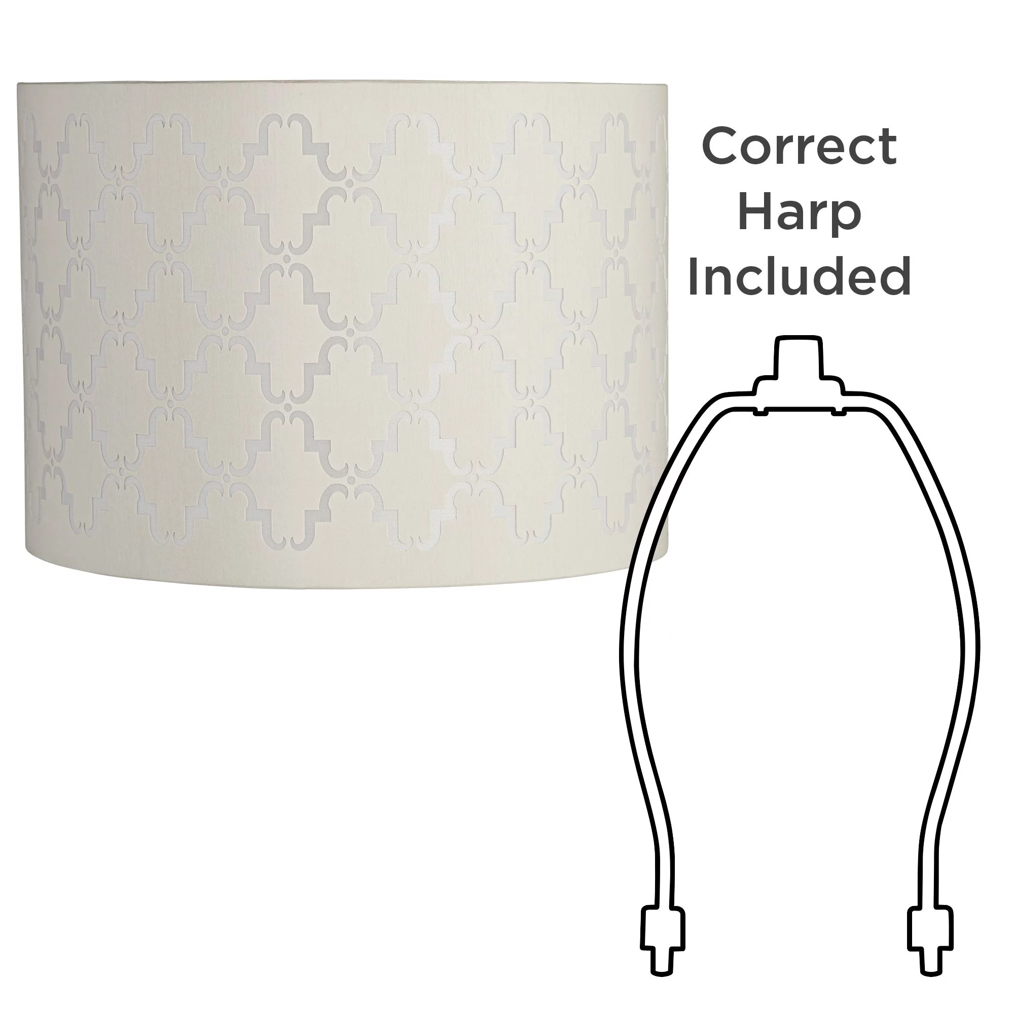 Springcrest Set of 2 Drum Lamp Shades Quatrefoil Laser Cut Medium 14