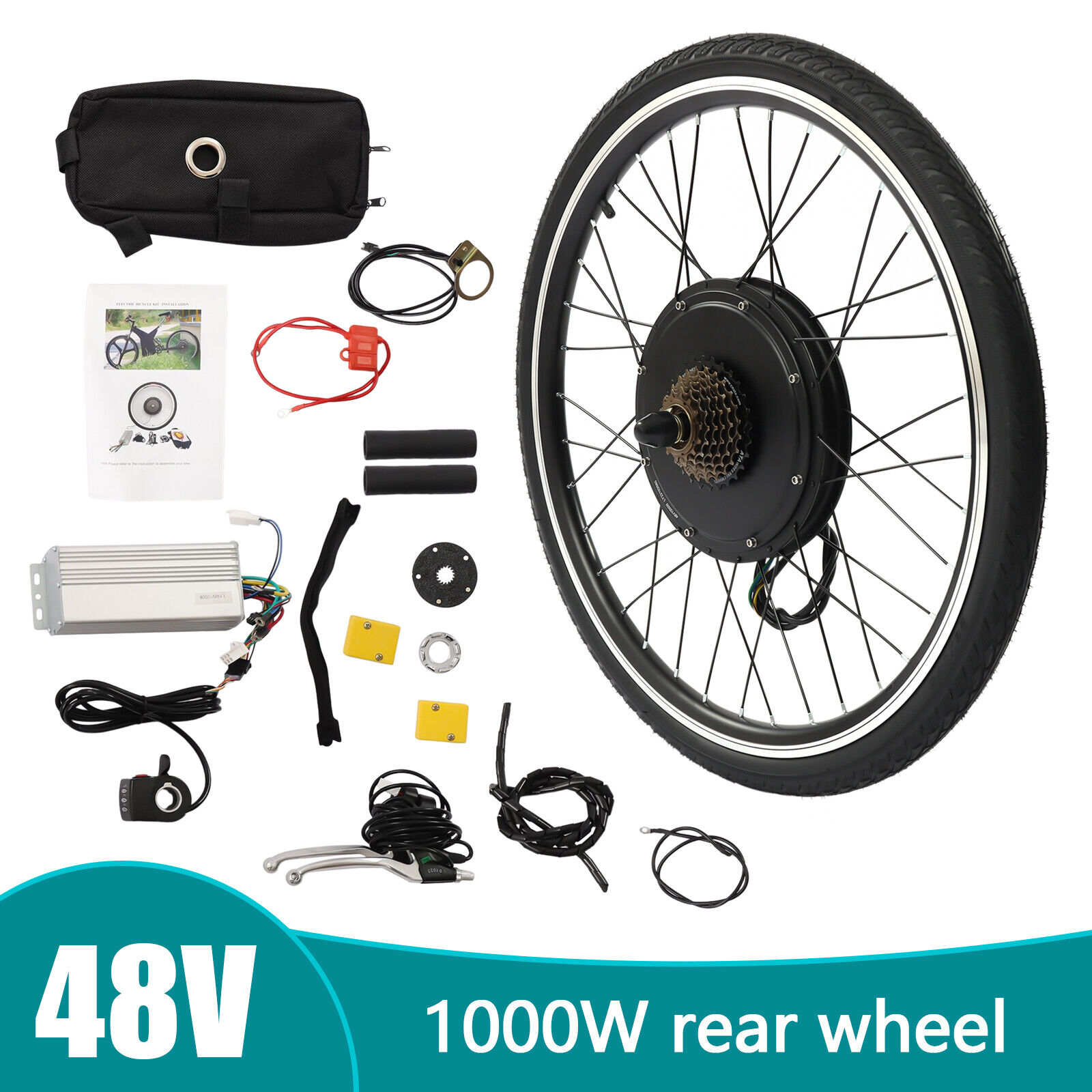 26 inch 1000W Electric Bike E-bike Conversion Kit Rear Wheel Electric Bicycle Hub Motor 48V
