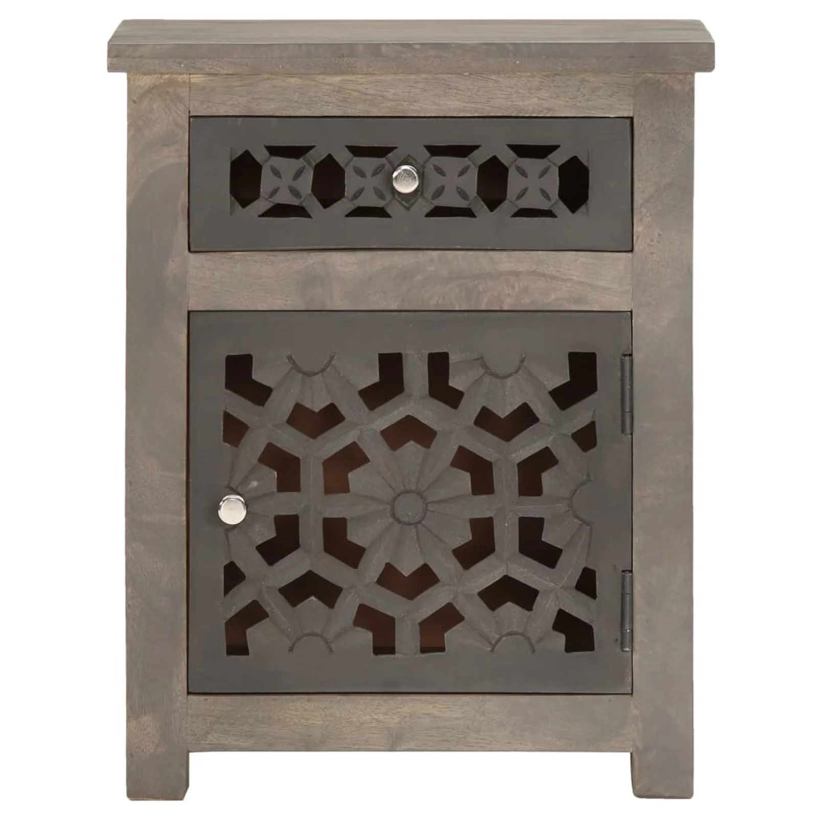 moobody Bedside Cabinet with Storage Drawer Mango Wood Nightstand Sofa and Couch End Side Table for Bedroom, Living Room, Home Furniture Decor 15.7 x 11.8 x 19.7 Inches (L x W x H)