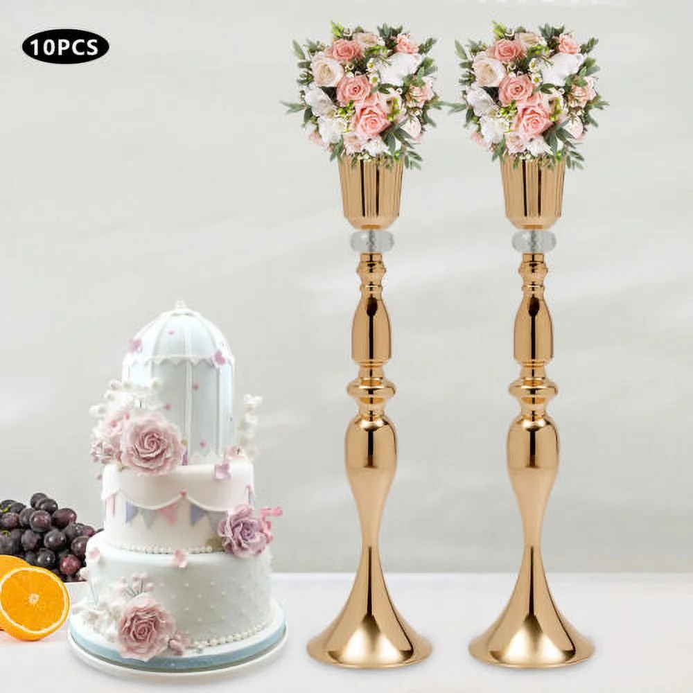 10 Pcs Metal Tall Vase Trumpet Vases Wedding Centerpieces for Party Decoration