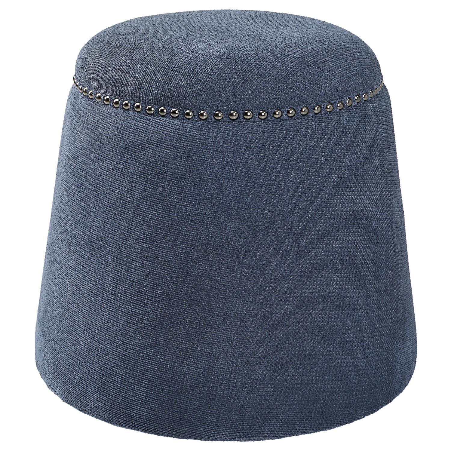 Uttermost Gumdrop Plywood And Fabric Denim Ottoman 23708
