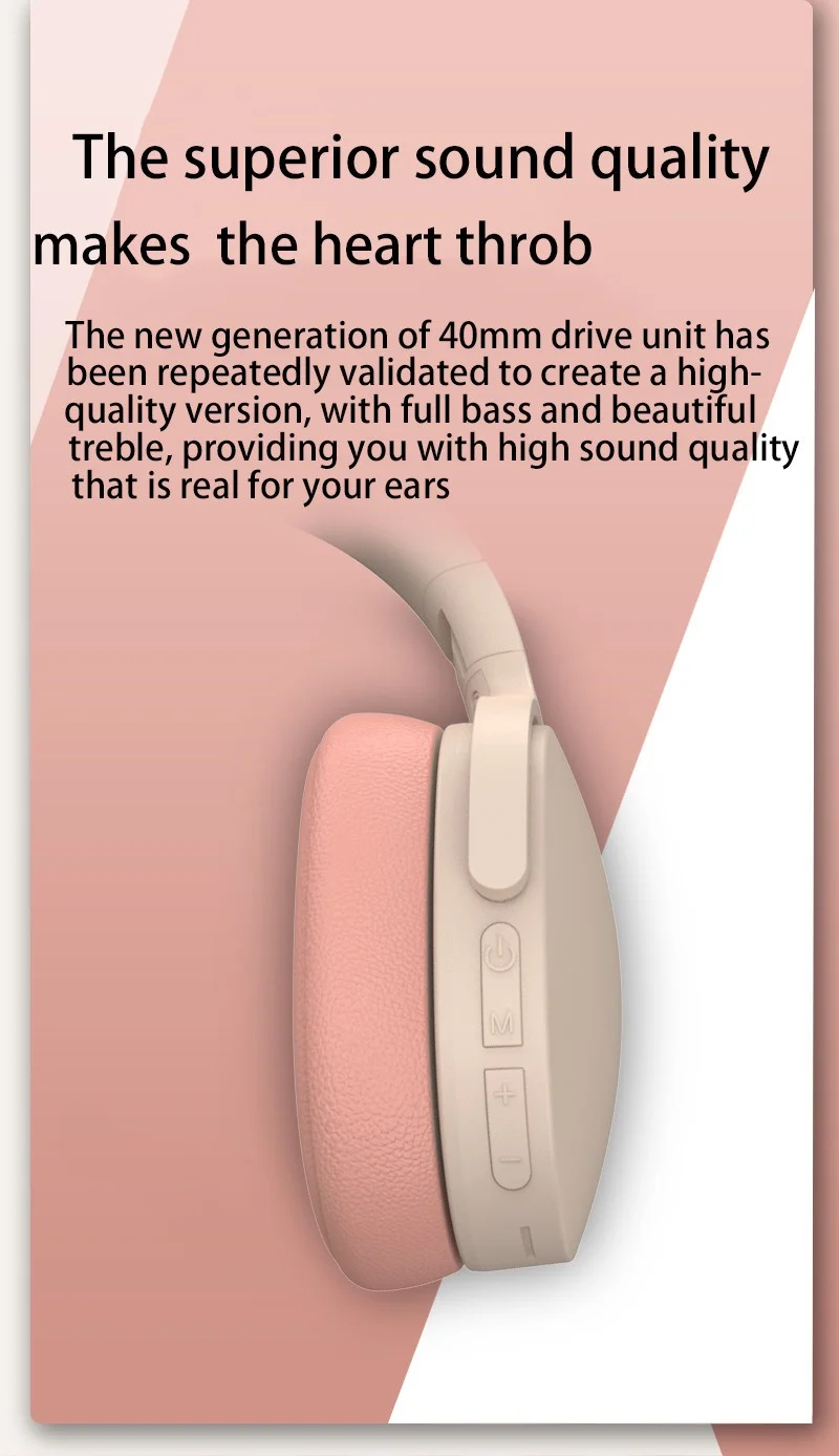 Bluetooth Headset V5.1 On Ear Wireless Headphones Noise Cancelling Microphone