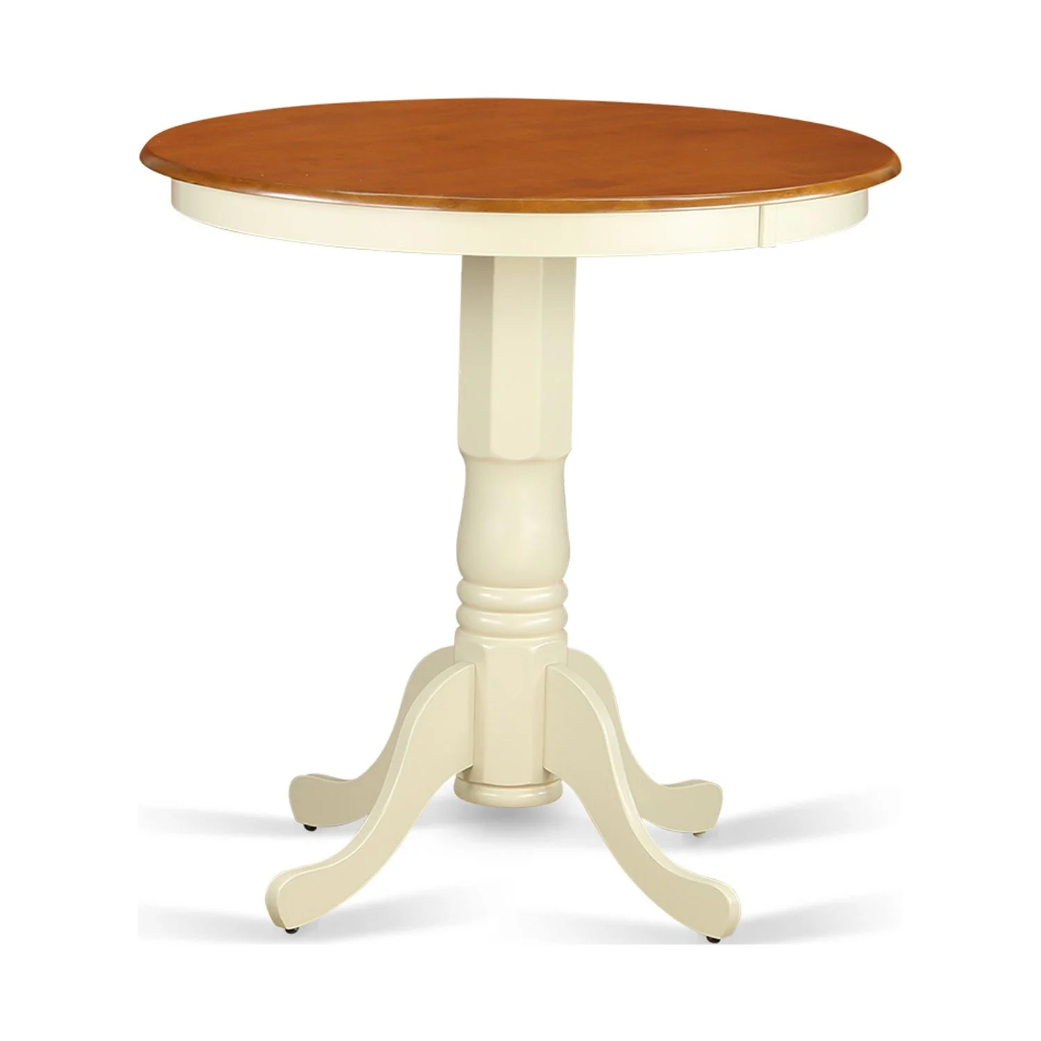 HomeStock Handcrafted Haven Round Counter Height Table Finished In Linen White